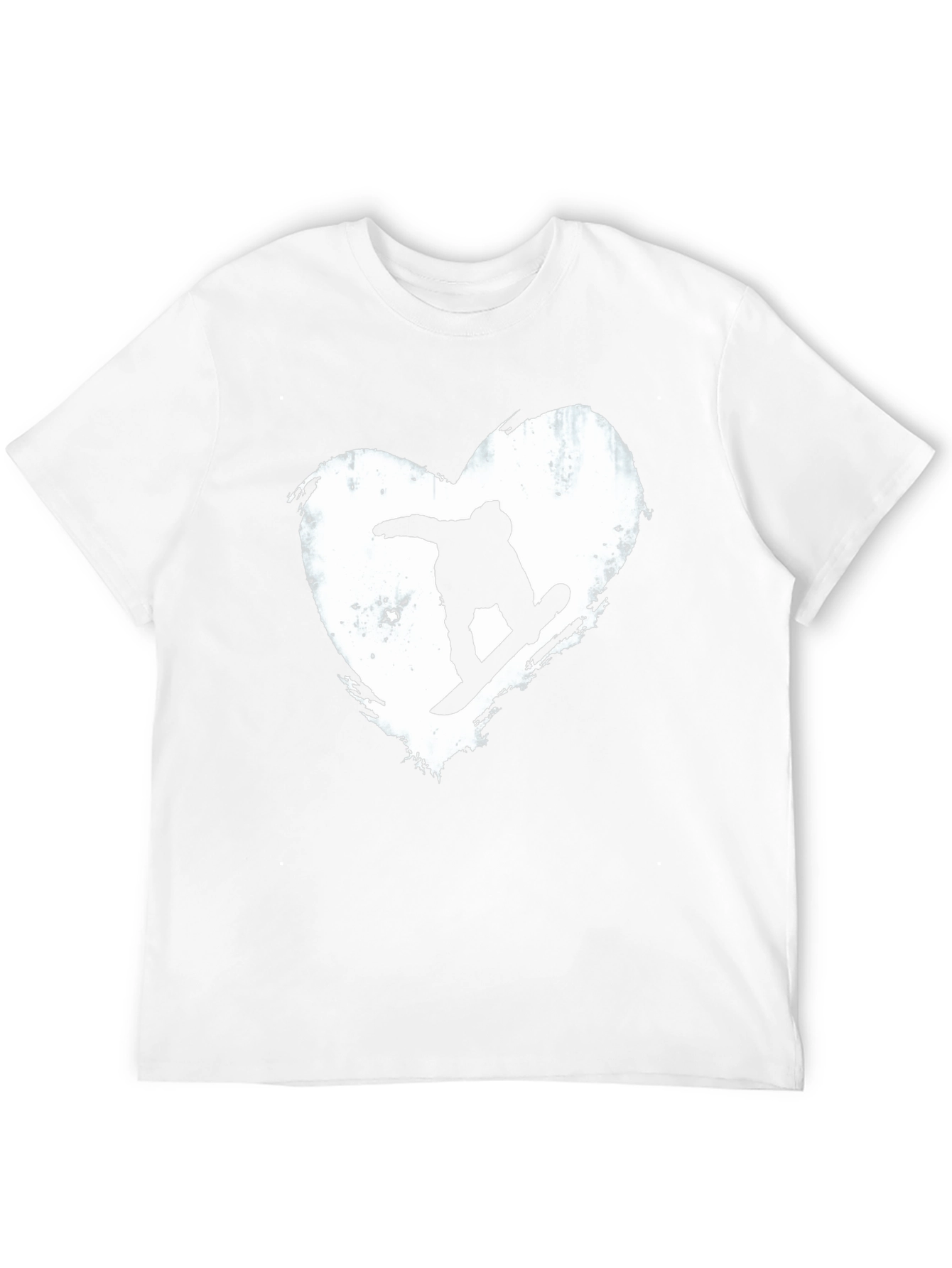 Snowboard Heart Graphic T-Shirt - Black Cotton Blend Tee