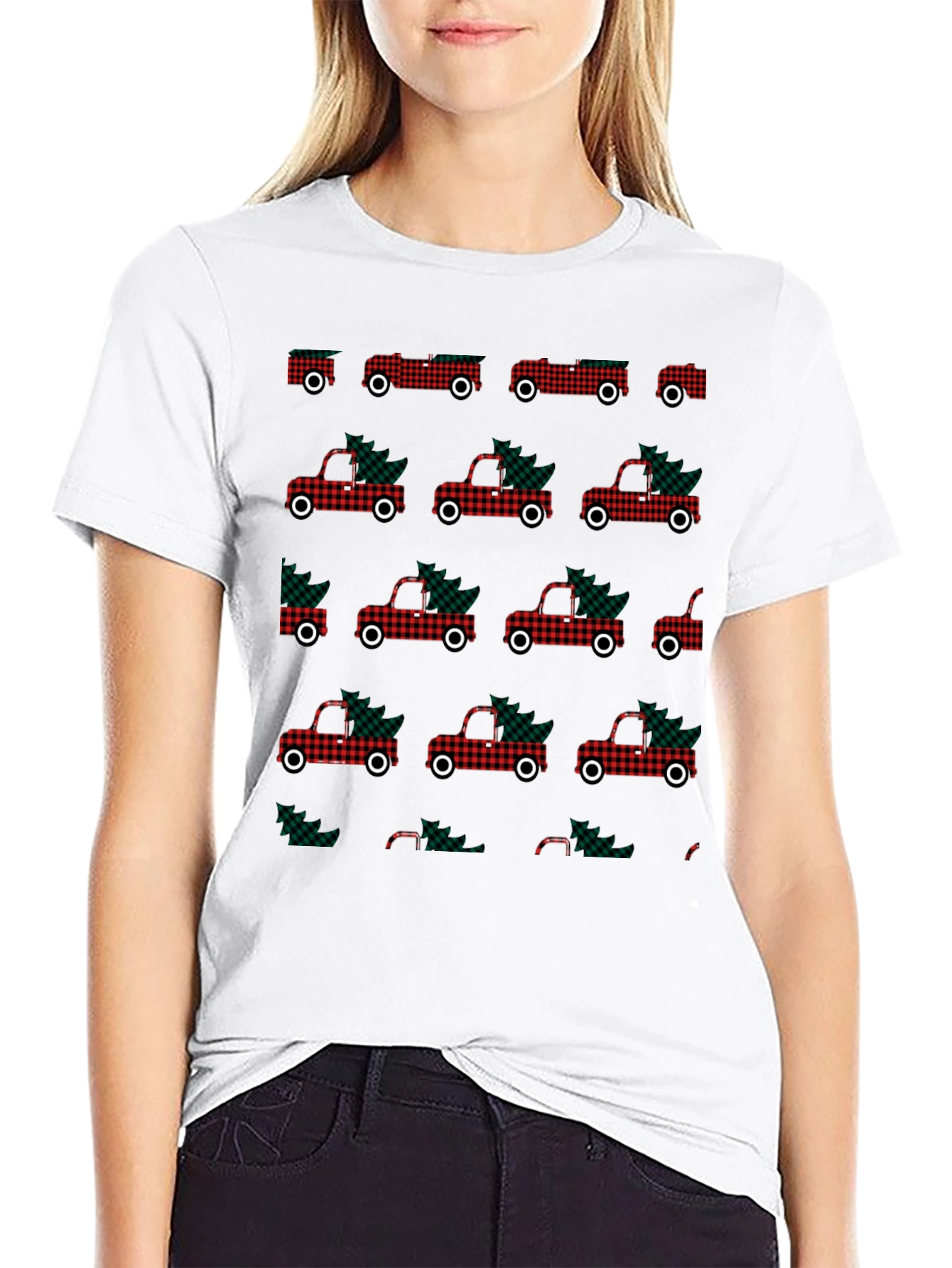 Buffalo Plaid Christmas Truck T-Shirt
