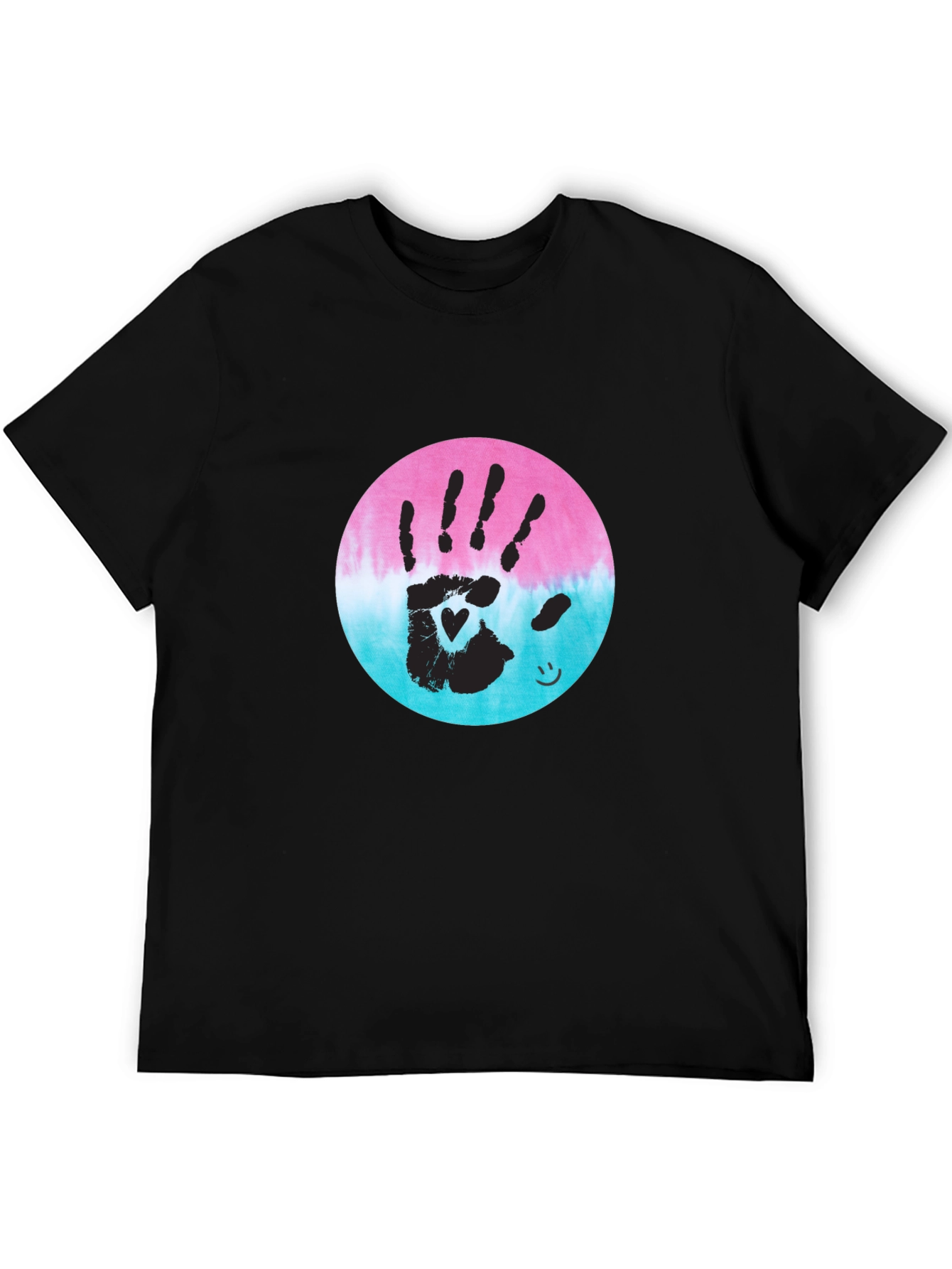Handprint Heart Tie-Dye Tee - Unique Graphic T-Shirt