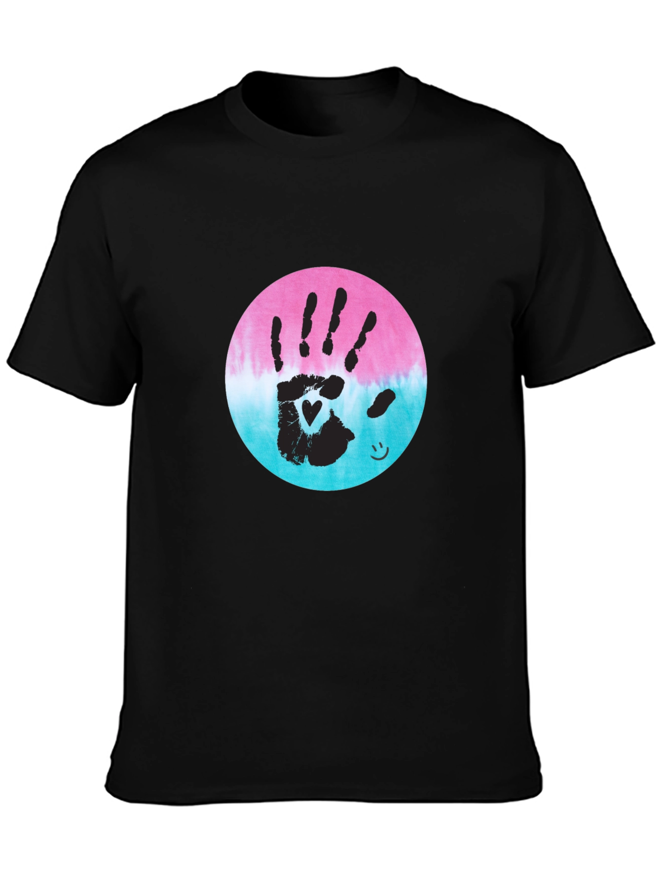 Handprint Heart Tie-Dye Tee - Unique Graphic T-Shirt