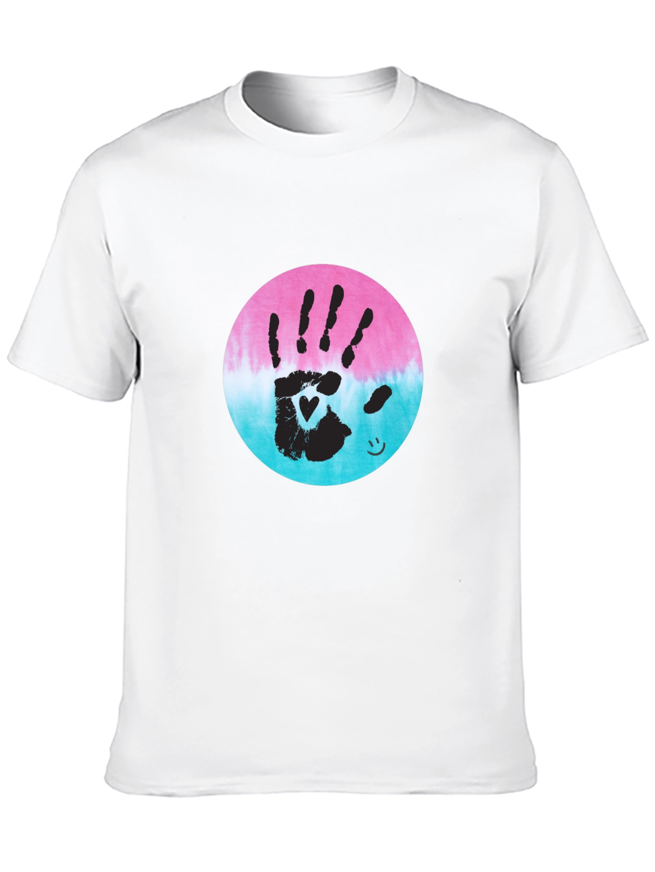 Handprint Heart Tie-Dye Tee - Unique Graphic T-Shirt