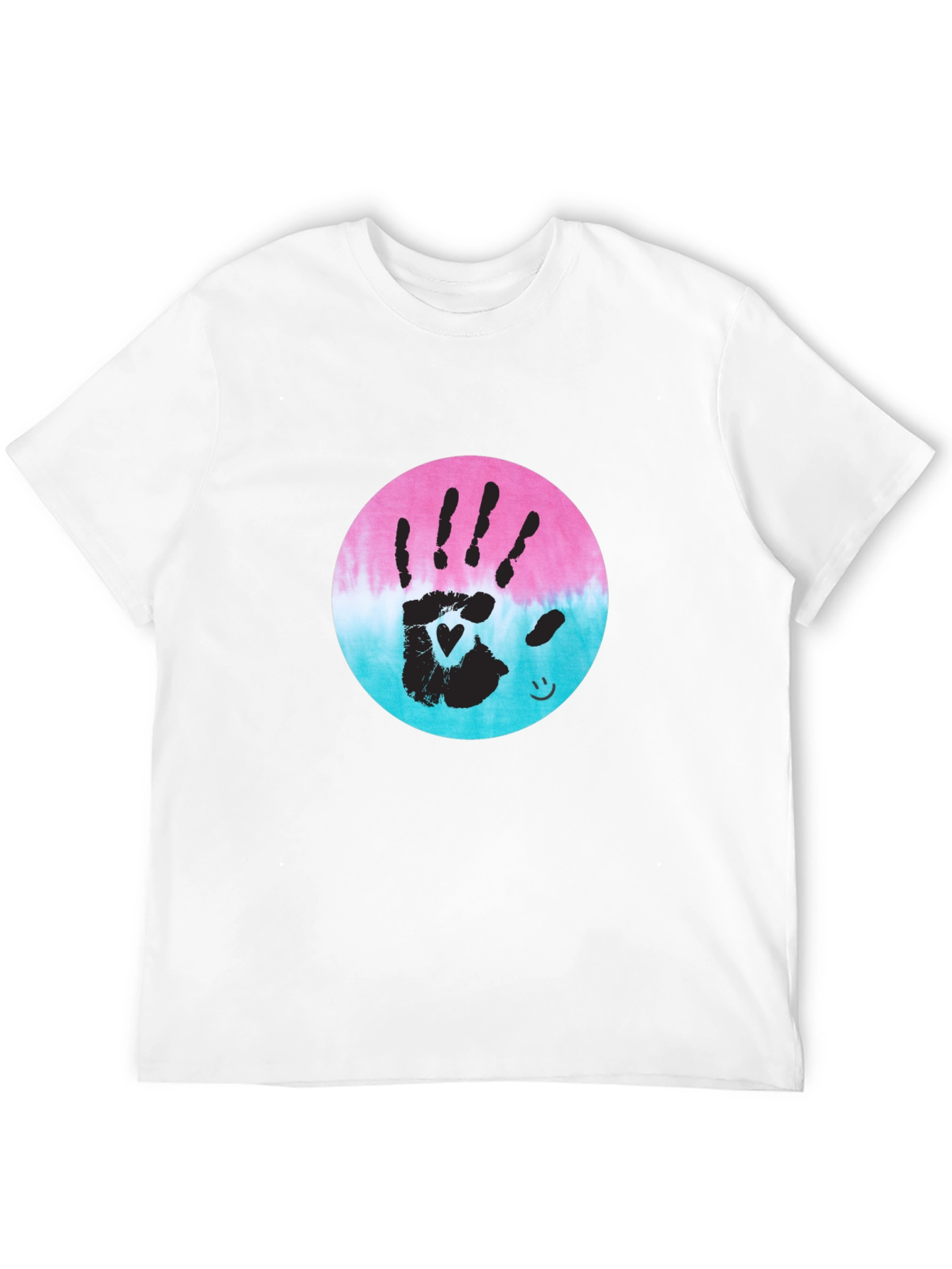 Handprint Heart Tie-Dye Tee - Unique Graphic T-Shirt