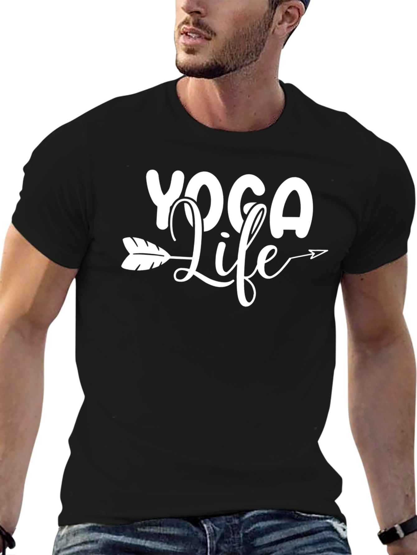 Yoga Life Black T-Shirt Arrow Graphic