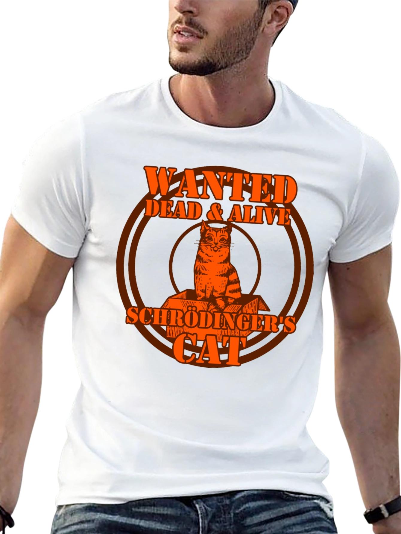 Schrödingers Cat Wanted Dead & Alive Graphic T-Shirt