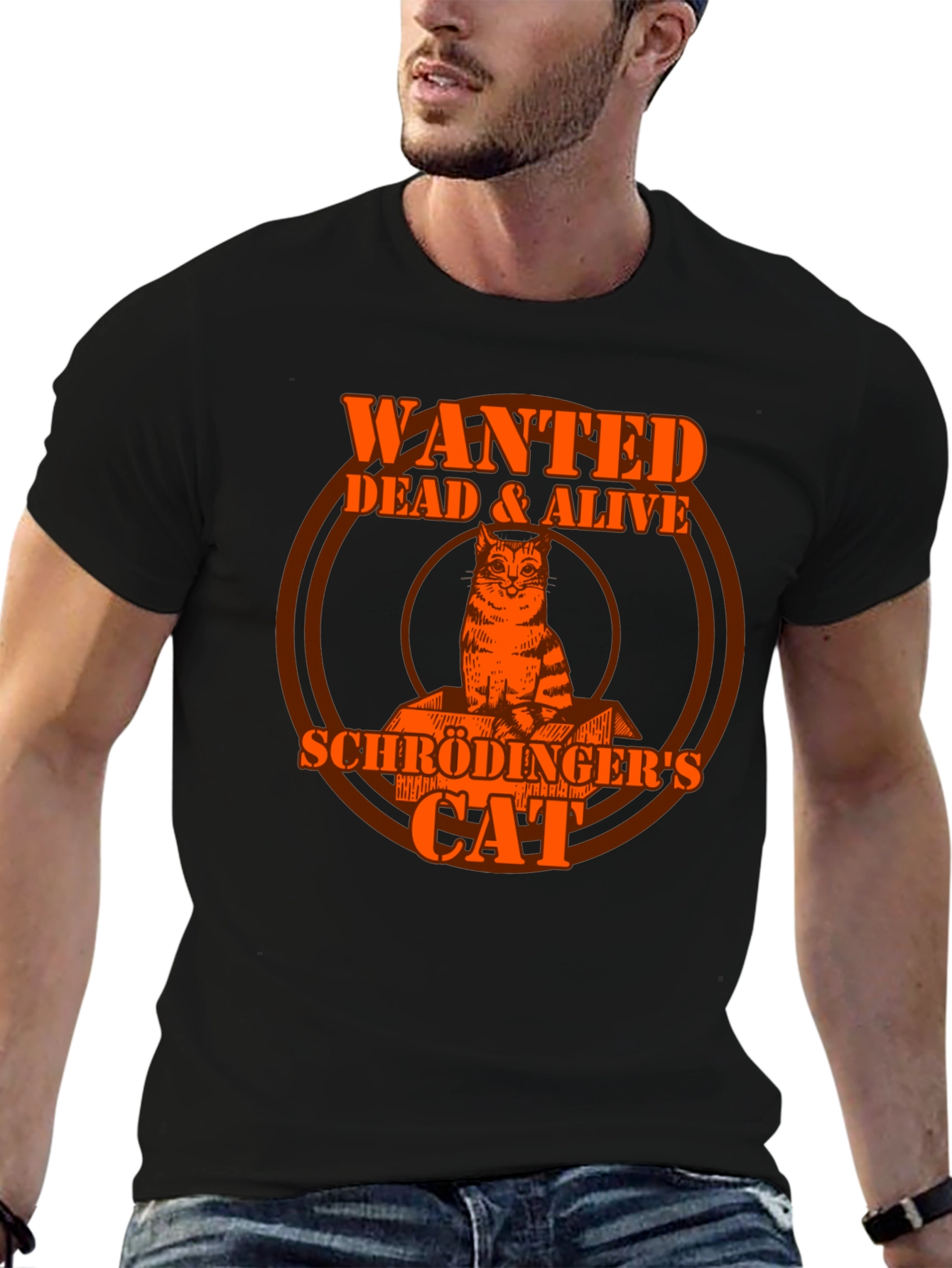 Schrödingers Cat Wanted Dead & Alive Graphic T-Shirt