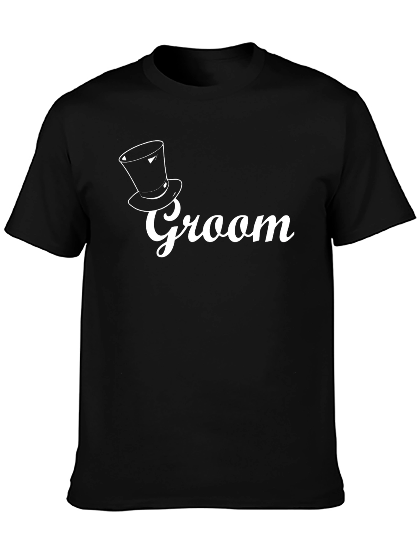 Groom Top Hat Graphic Black T-Shirt
