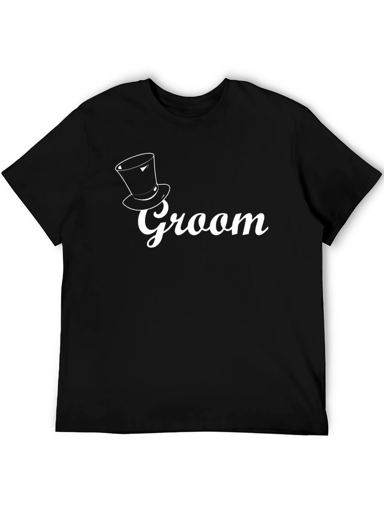 Groom Top Hat Graphic Black T-Shirt