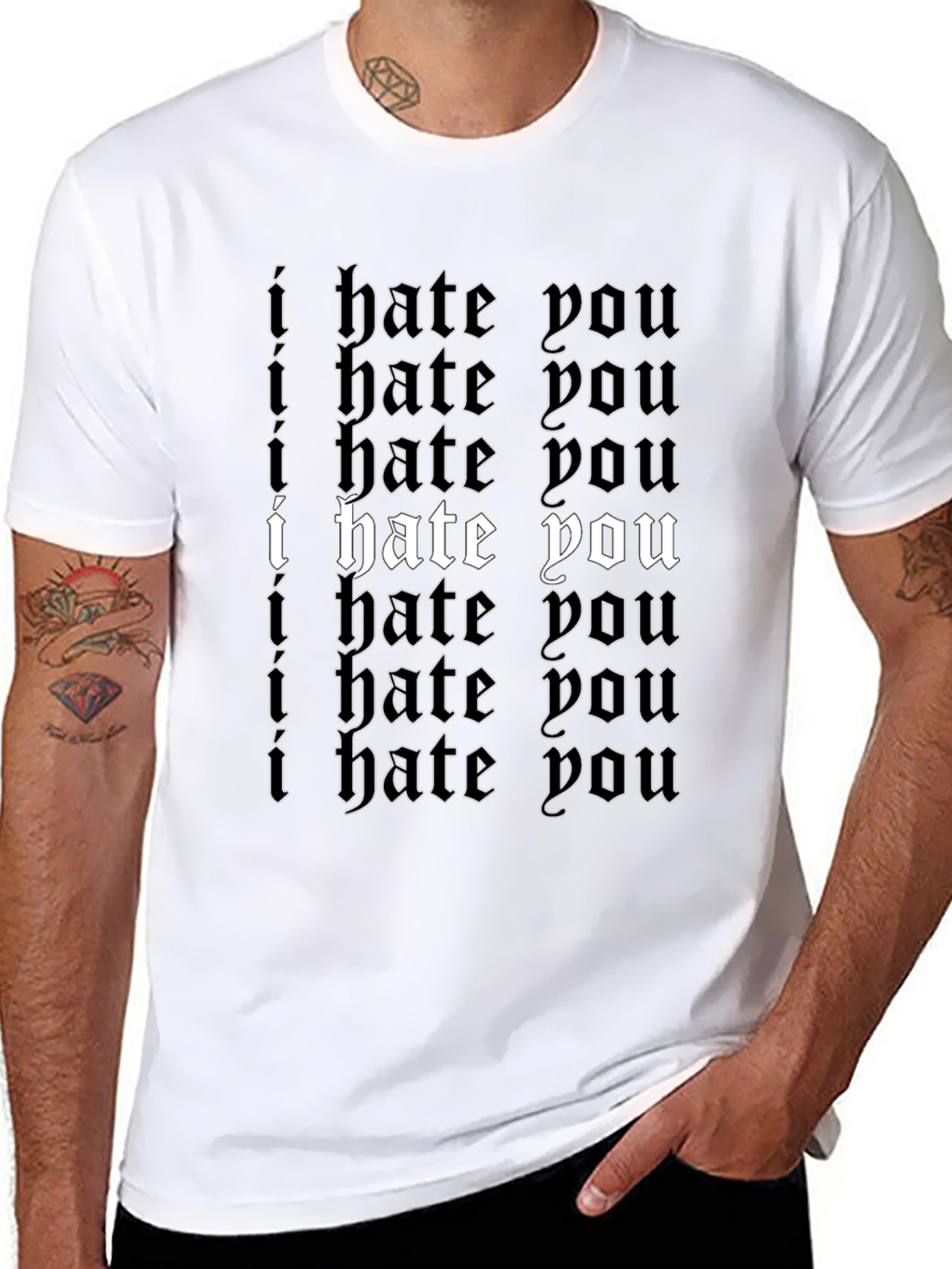 I Hate You T-Shirt - Gothic Style Print