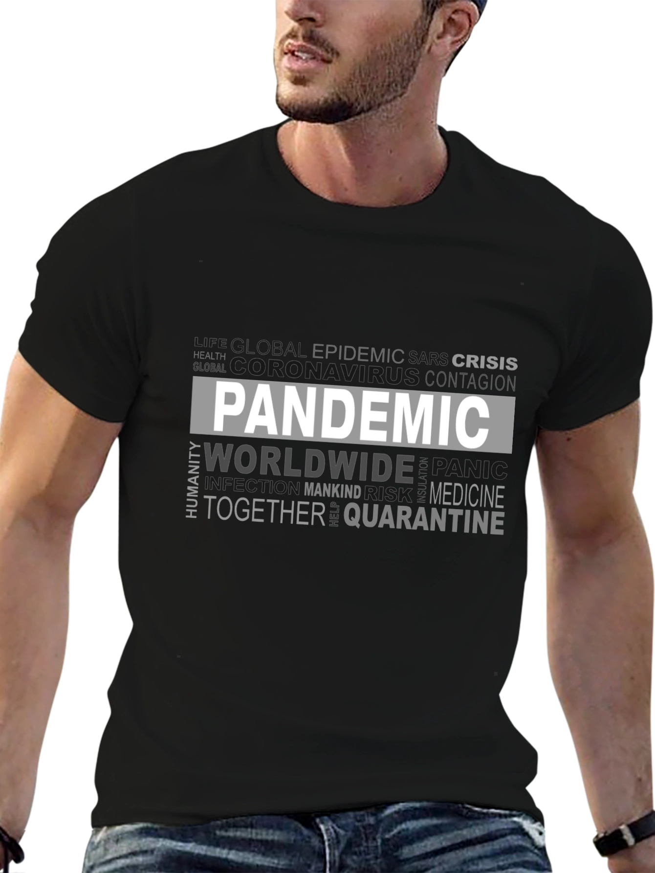 Pandemic Word Cloud Graphic T-Shirt - Unisex Tee