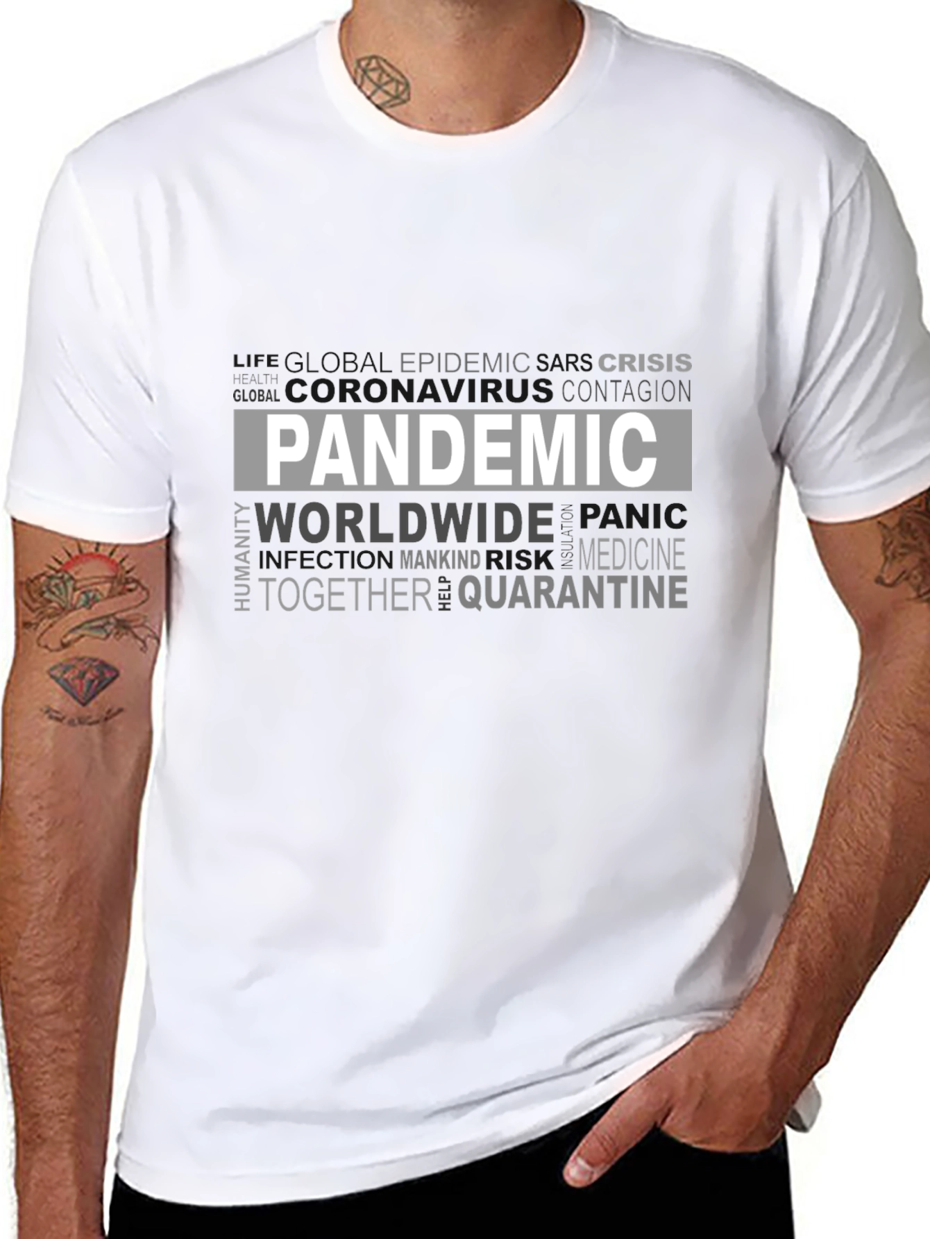 Pandemic Word Cloud Graphic T-Shirt - Unisex Tee