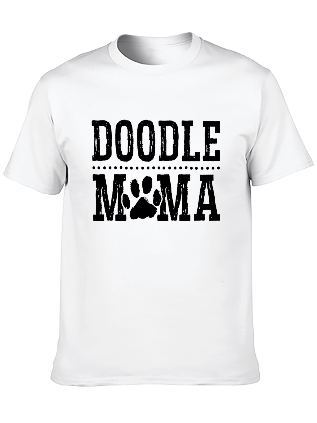 Doodle Mama Paw Print Black Graphic T-Shirt