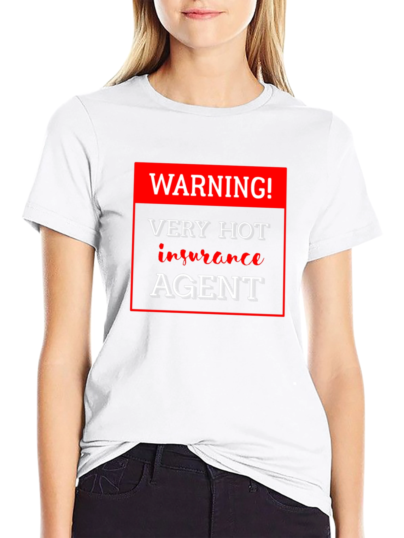 Warning! Very Hot Insurance Agent Black T-Shirt