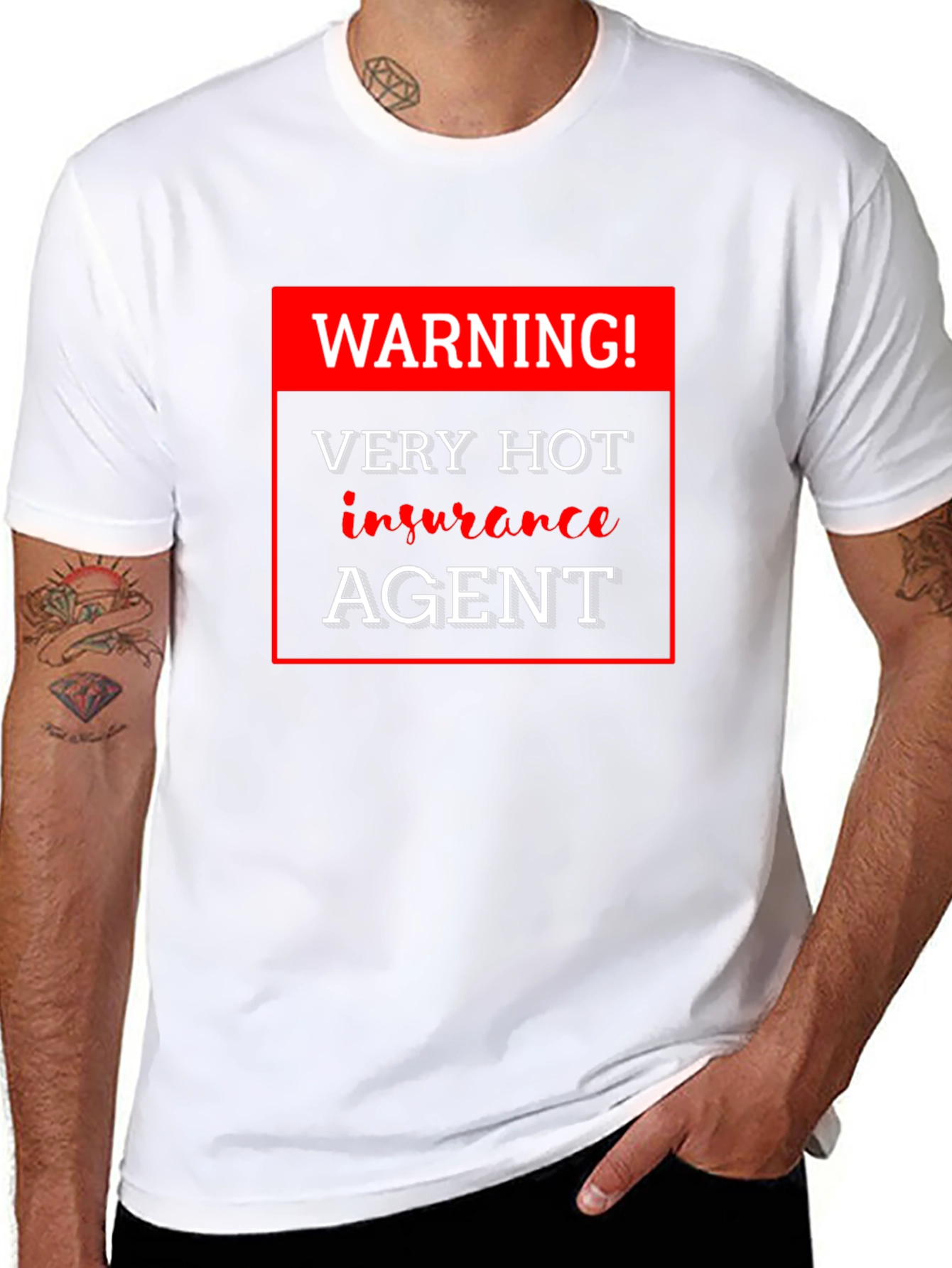 Warning! Very Hot Insurance Agent Black T-Shirt