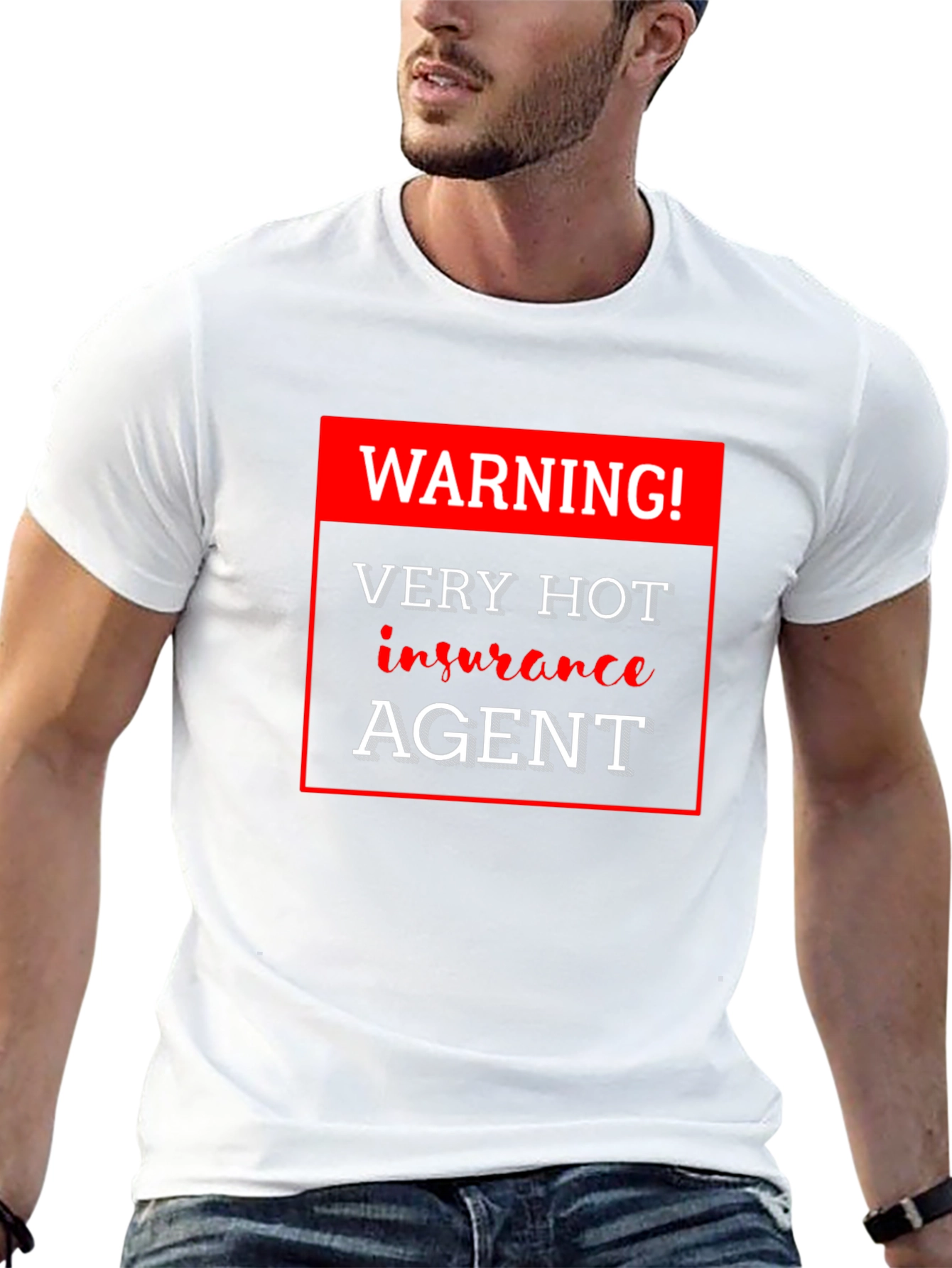 Warning! Very Hot Insurance Agent Black T-Shirt