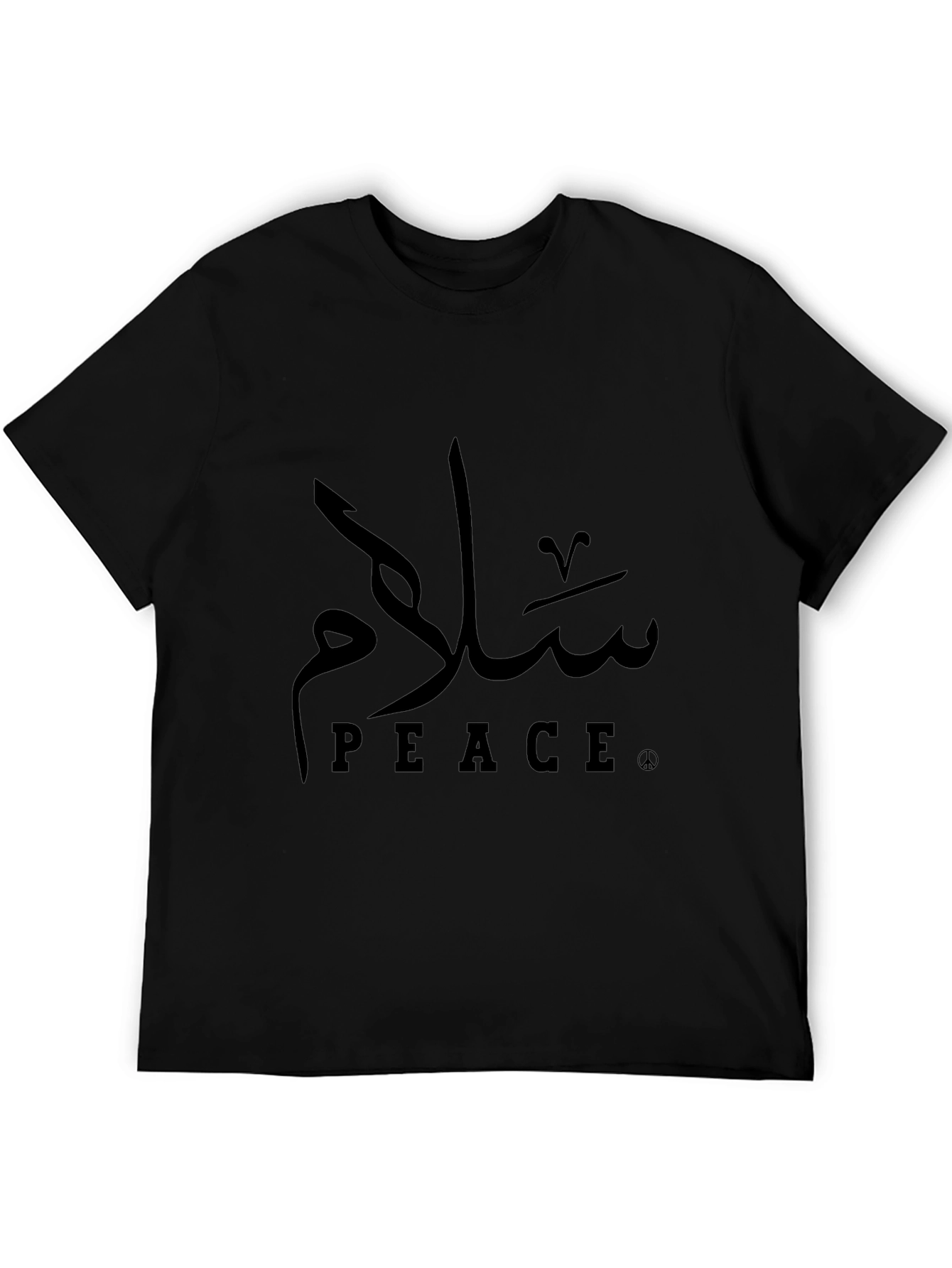 Peace in Arabic Script - Stylish Black Tee