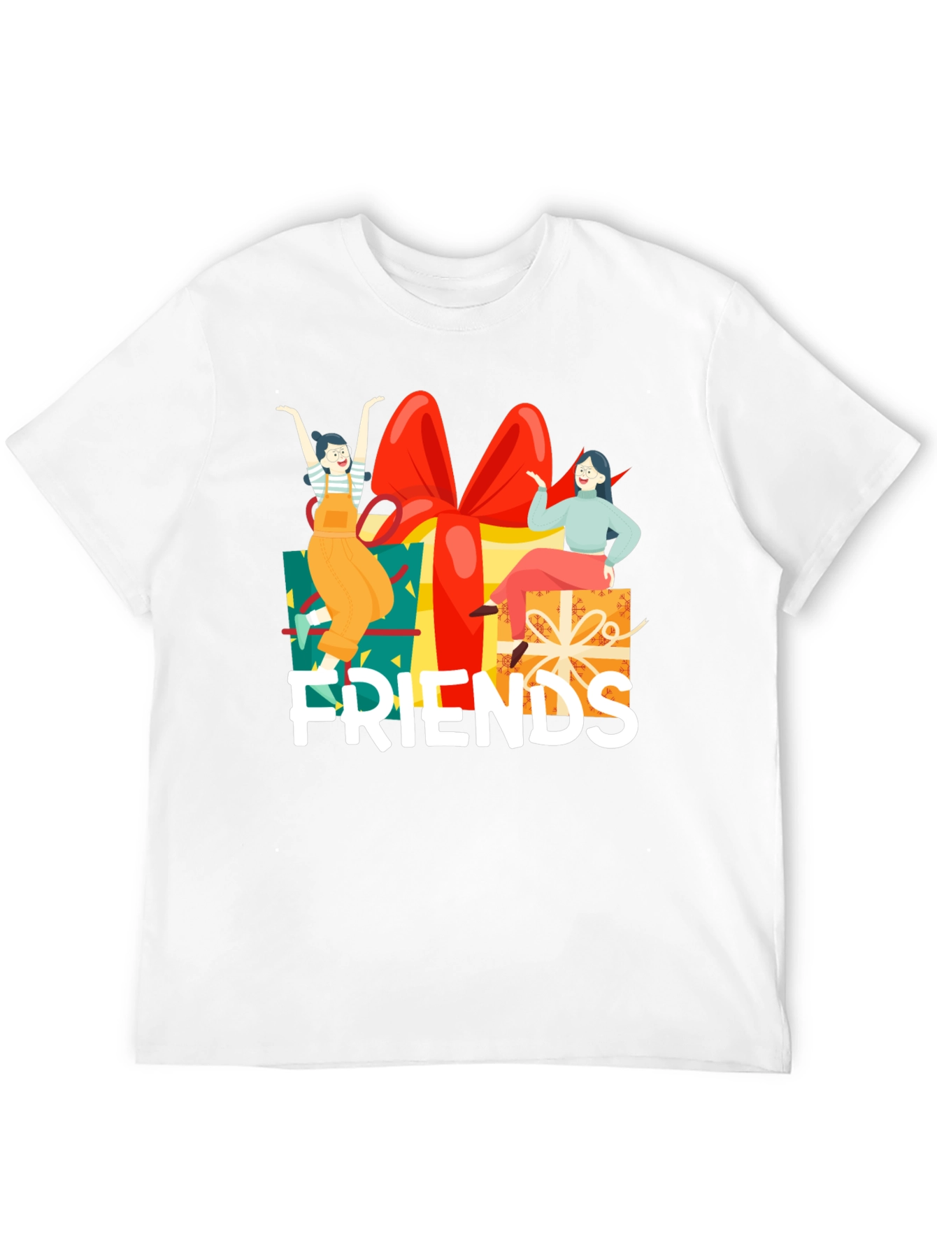 Friends Gift Box Graphic Tee - Unisex Black T-Shirt