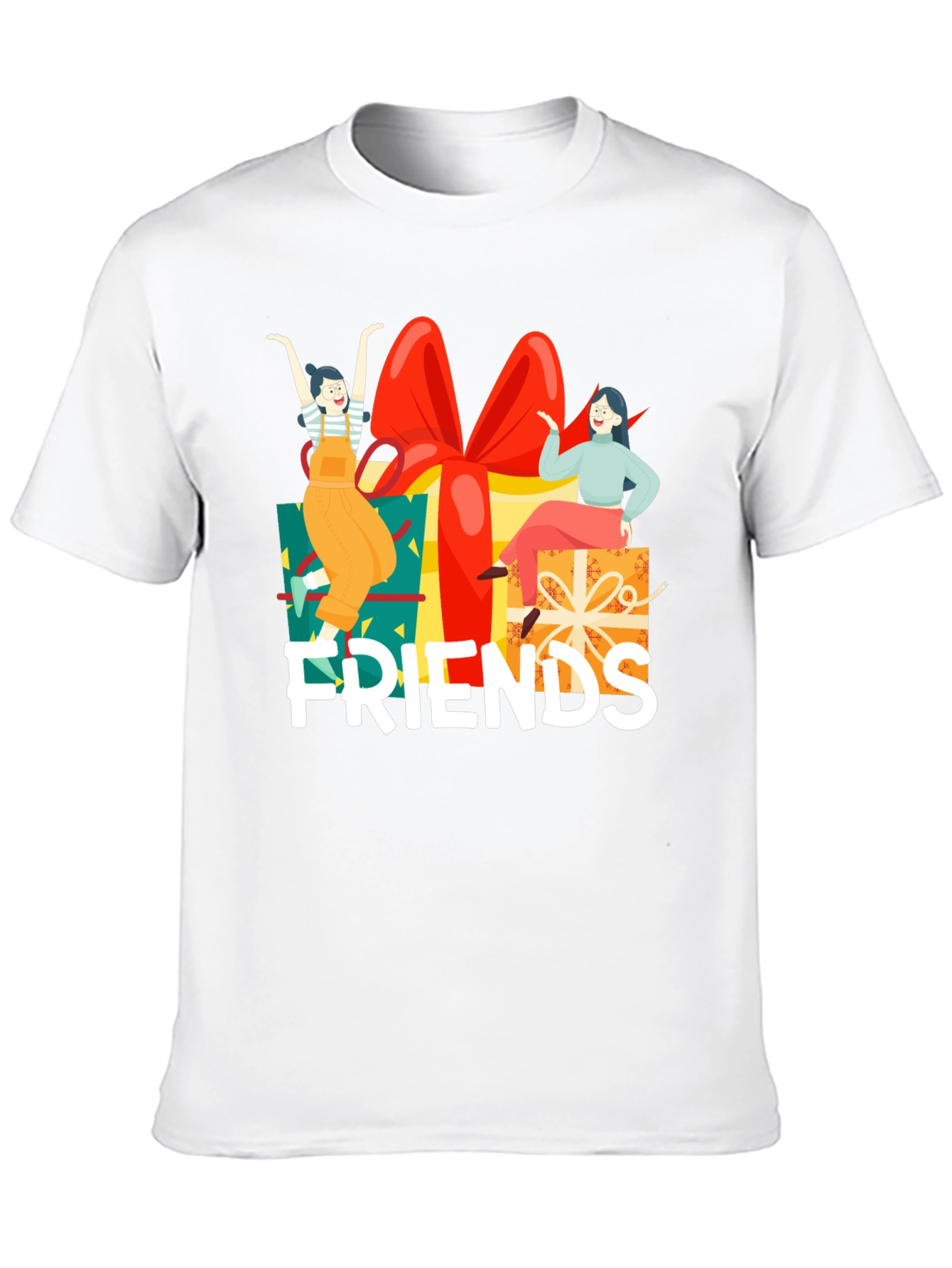 Friends Gift Box Graphic Tee - Unisex Black T-Shirt