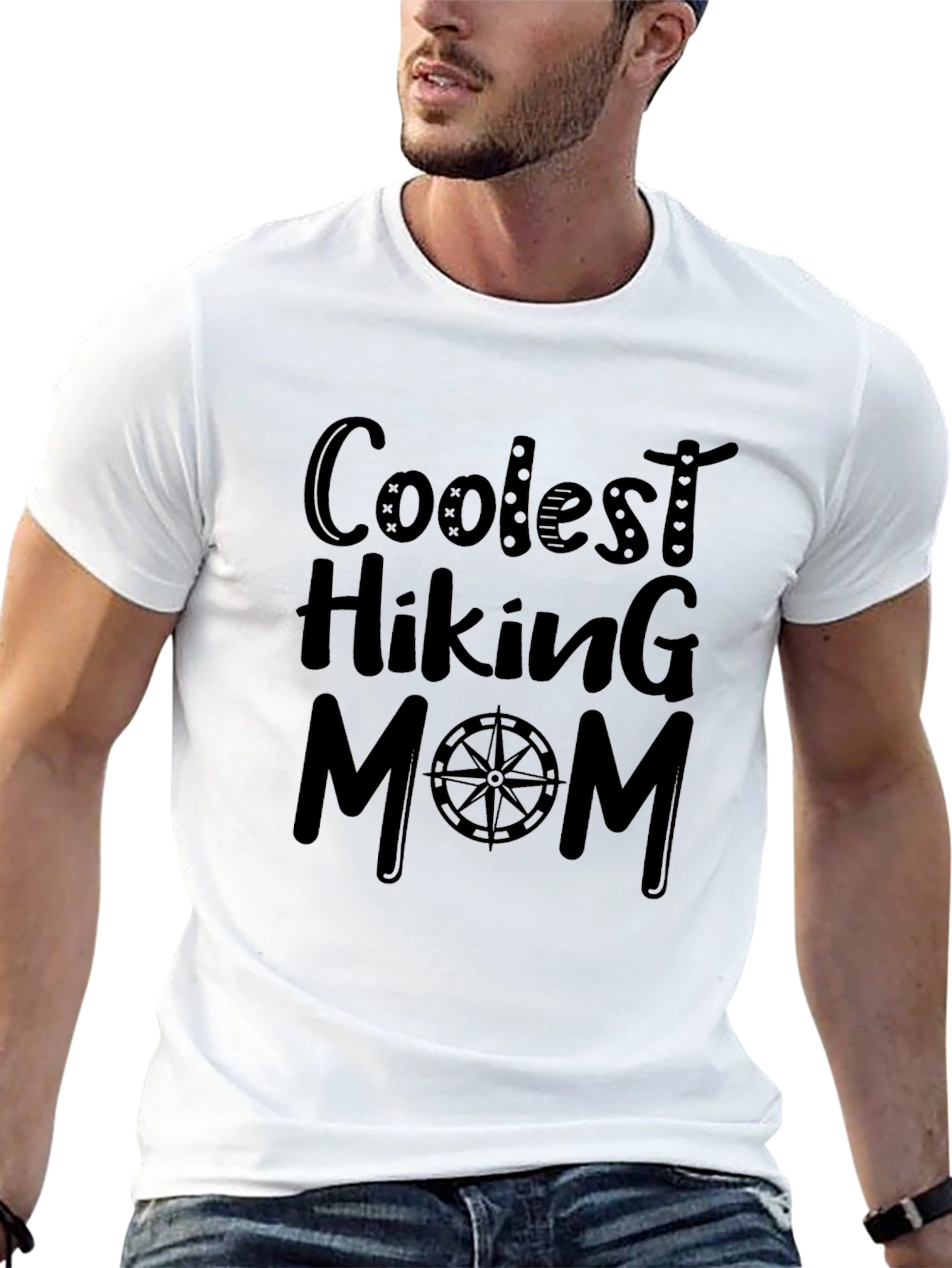 Coolest Hiking Mom Black T-Shirt