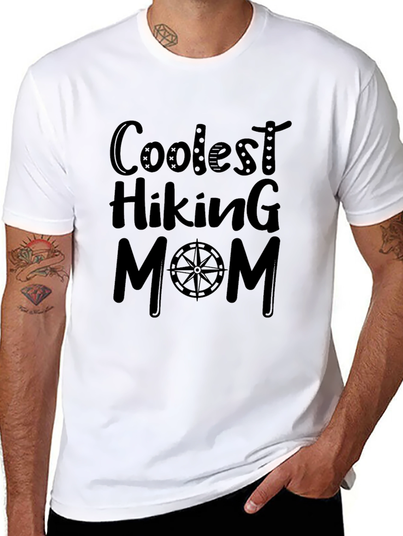 Coolest Hiking Mom Black T-Shirt