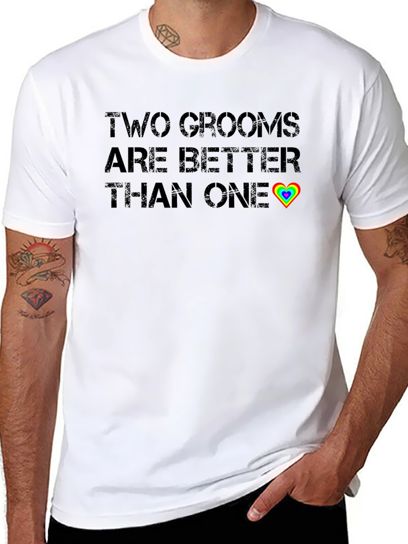 Two Grooms Are Better Than One Gay Pride T-Shirt