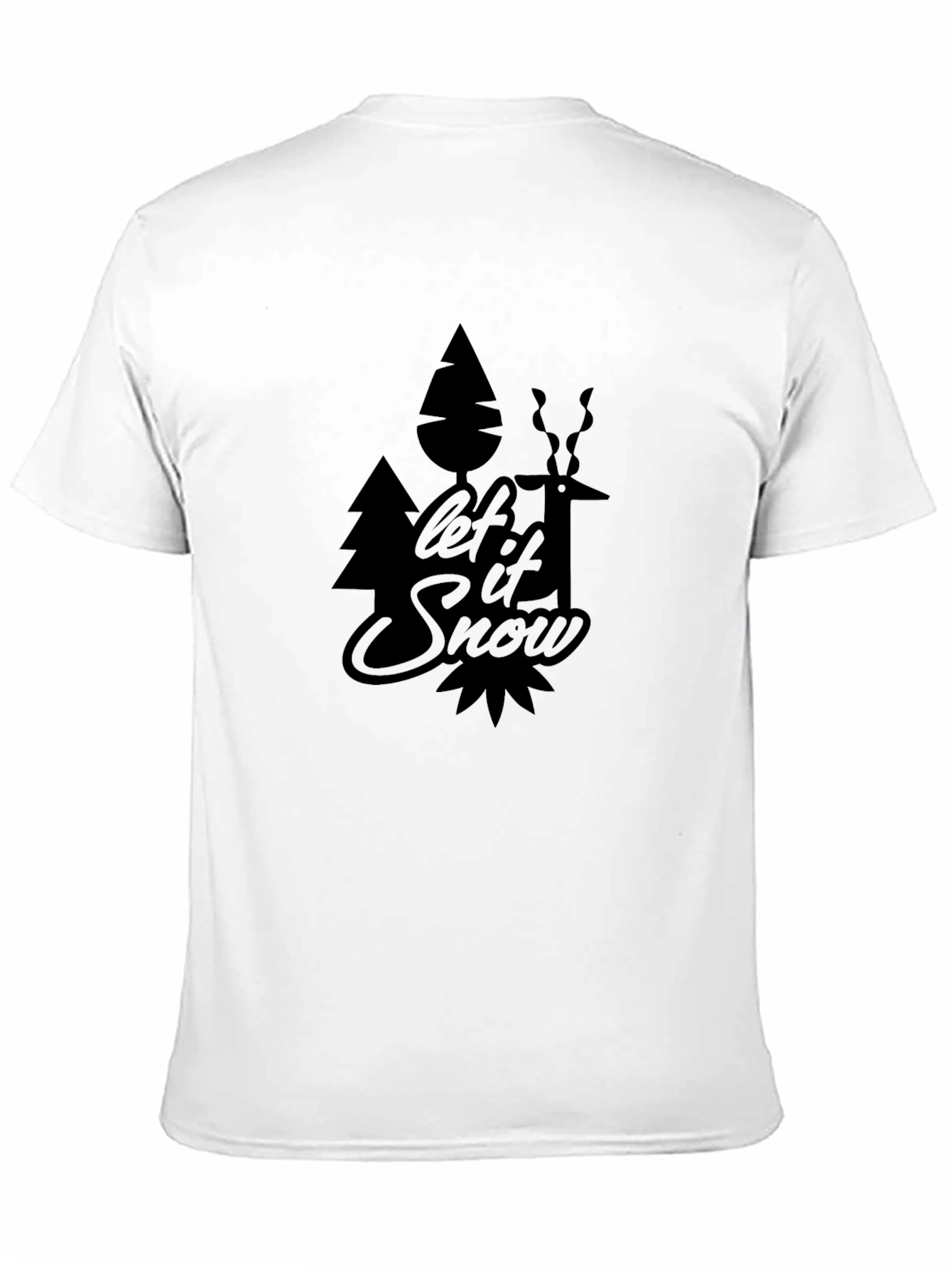 Let it Snow Graphic Print Black T-Shirt