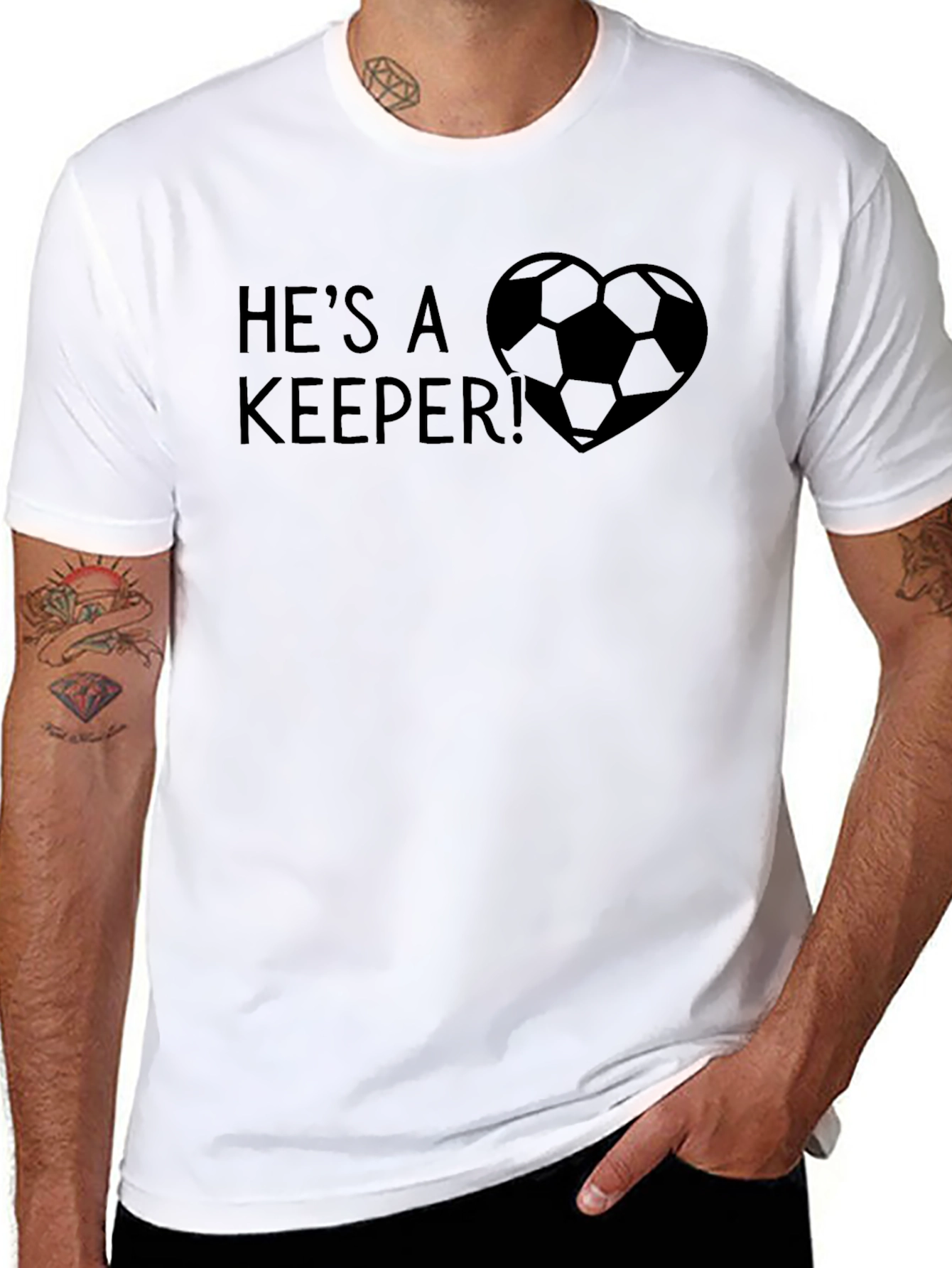 Hes A Keeper! Soccer Love Heart T-Shirt
