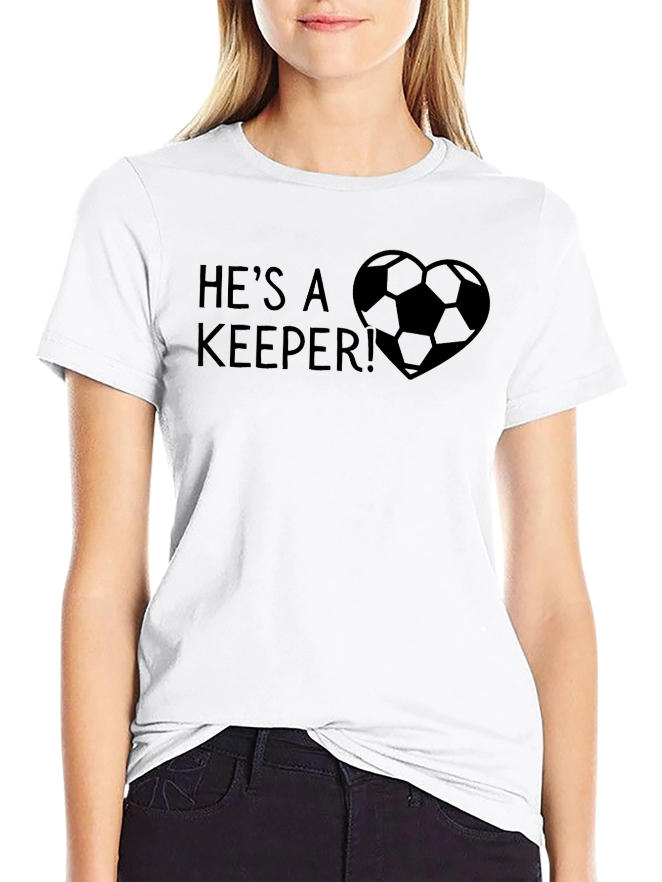 Hes A Keeper! Soccer Love Heart T-Shirt