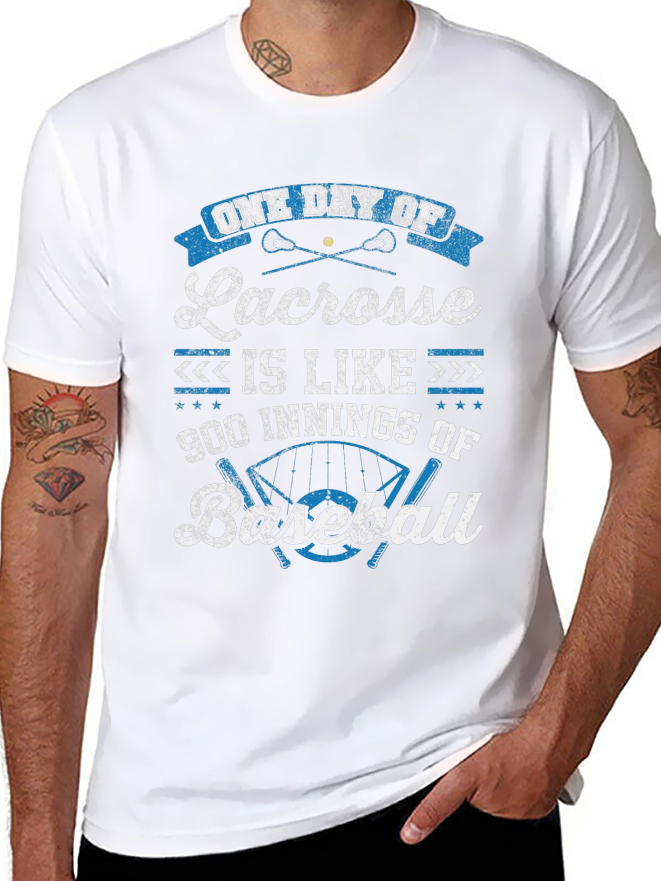 Lacrosse vs Baseball Graphic T-Shirt