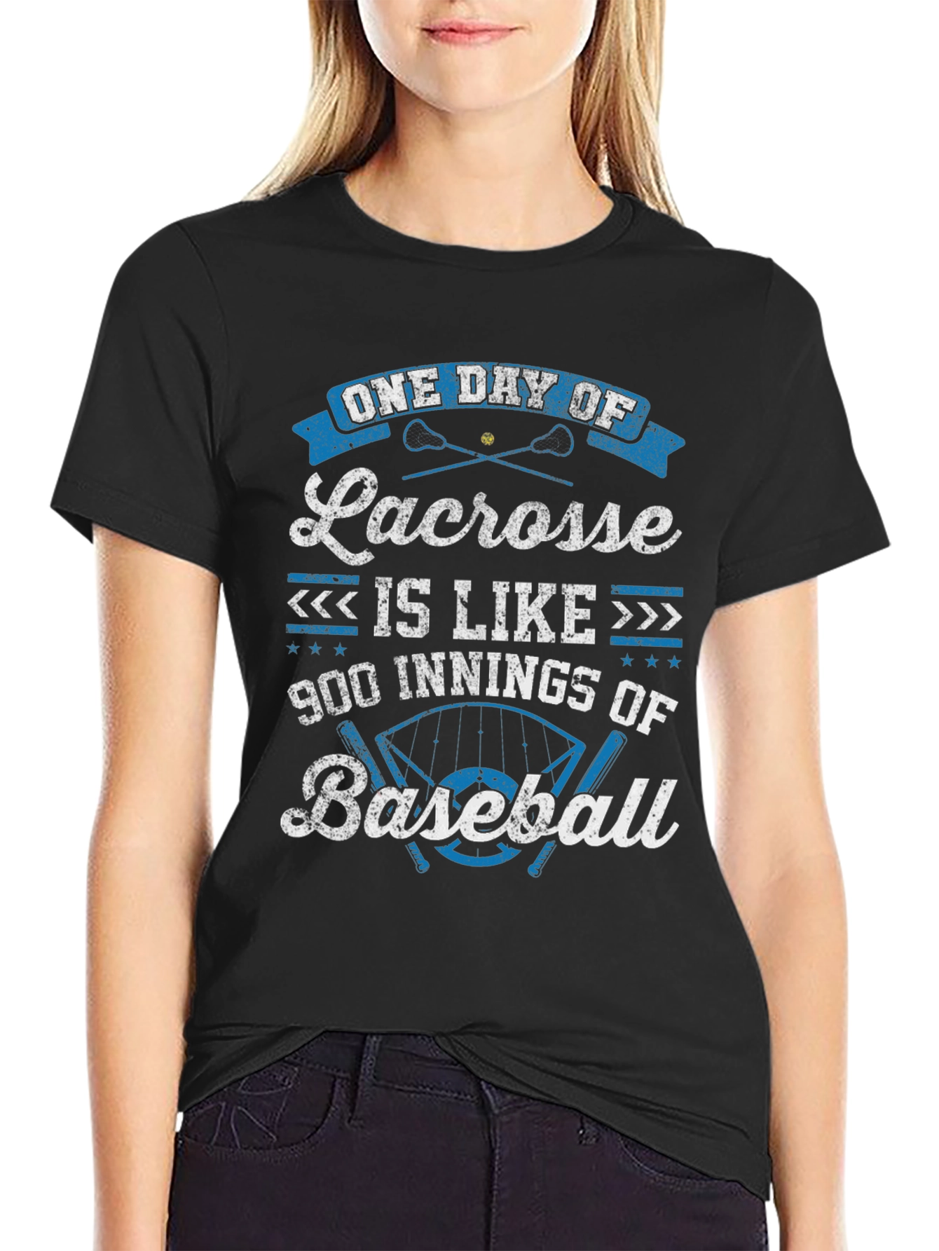 Lacrosse vs Baseball Graphic T-Shirt