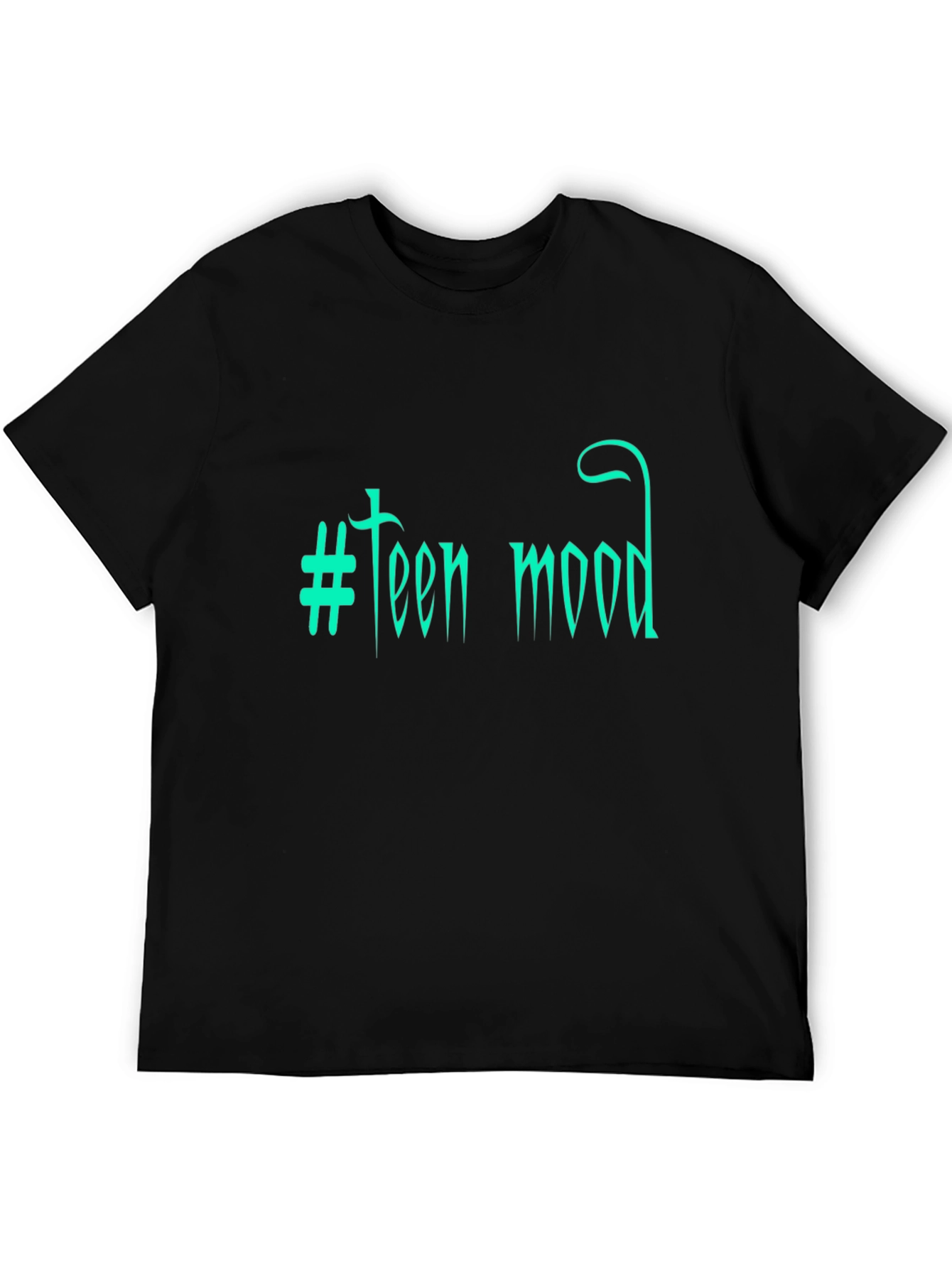 Teen Mood Graphic Tee - Trendy Black T-Shirt