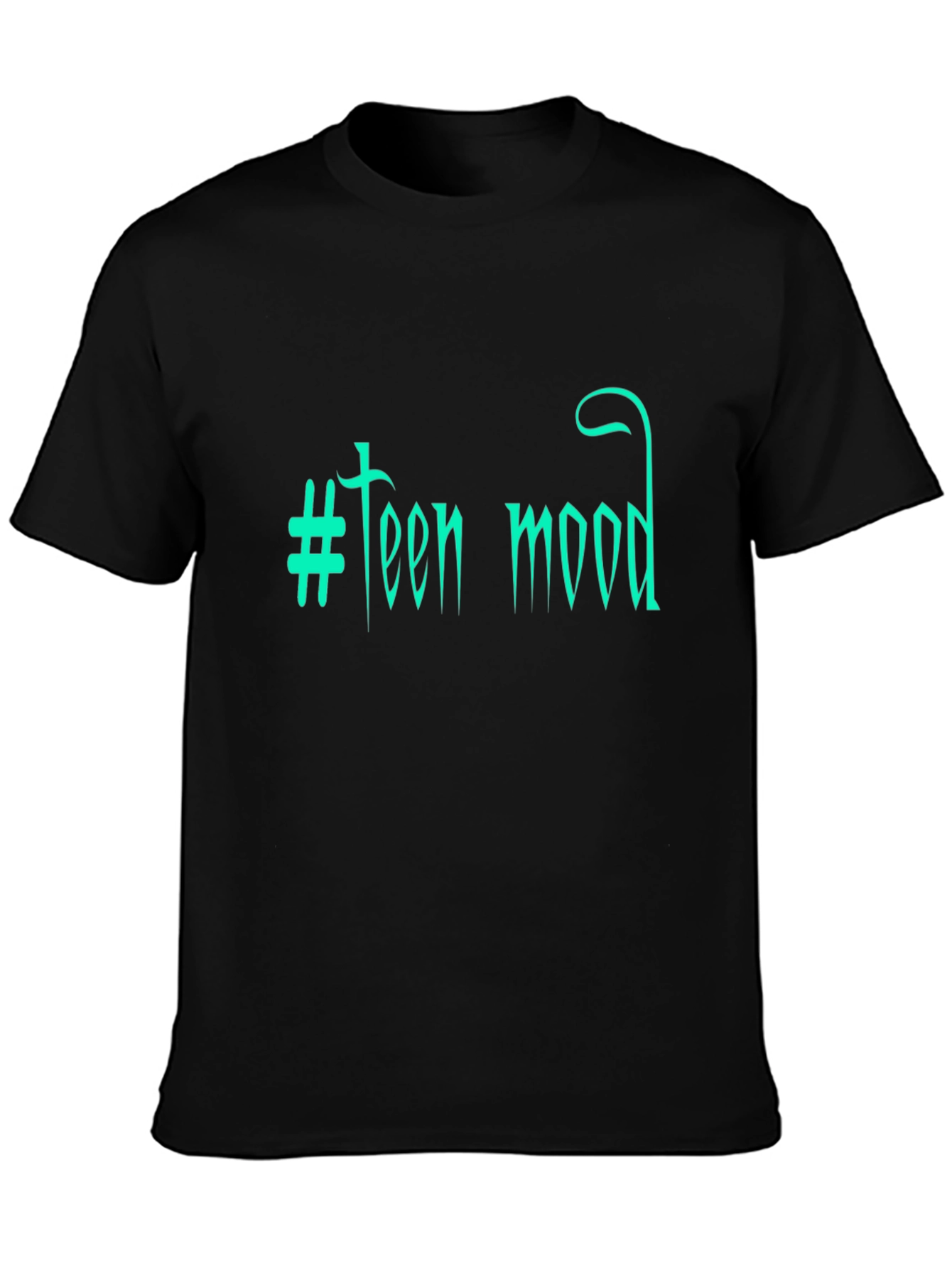 Teen Mood Graphic Tee - Trendy Black T-Shirt