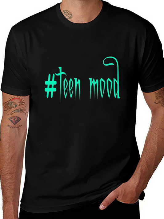Teen Mood Graphic Tee - Trendy Black T-Shirt