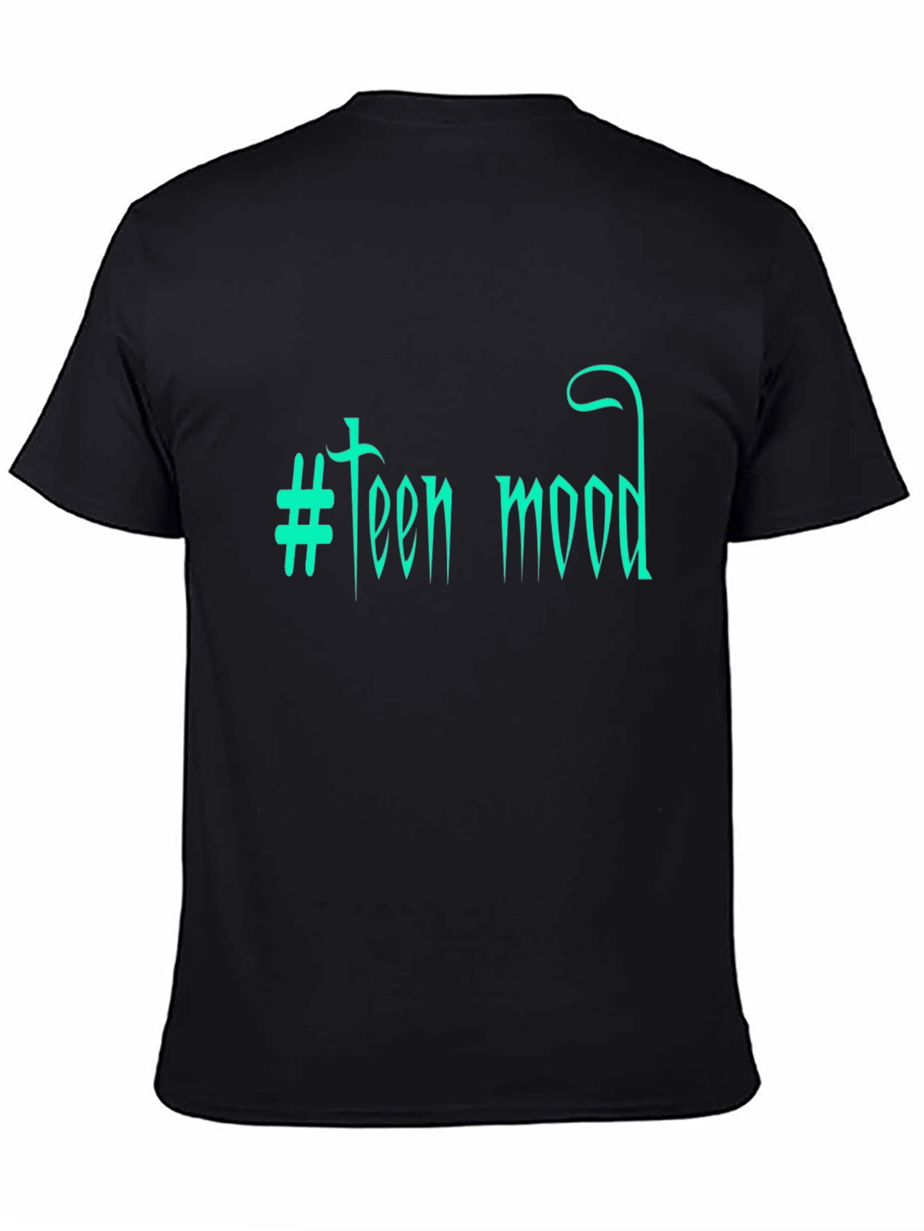 Teen Mood Graphic Tee - Trendy Black T-Shirt