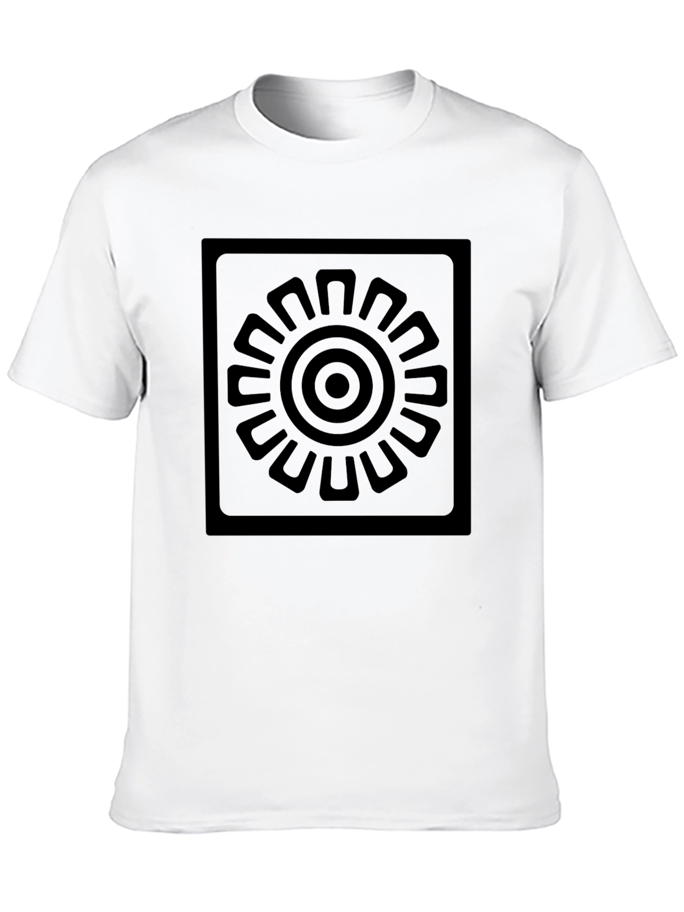 Geometric Sun Graphic Tee - Modern Black T-Shirt