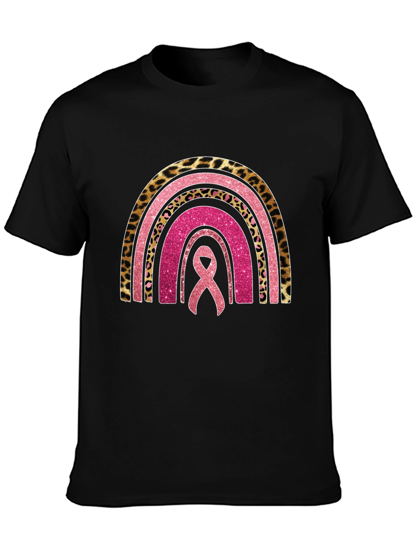 Breast Cancer Awareness Rainbow Ribbon Tee