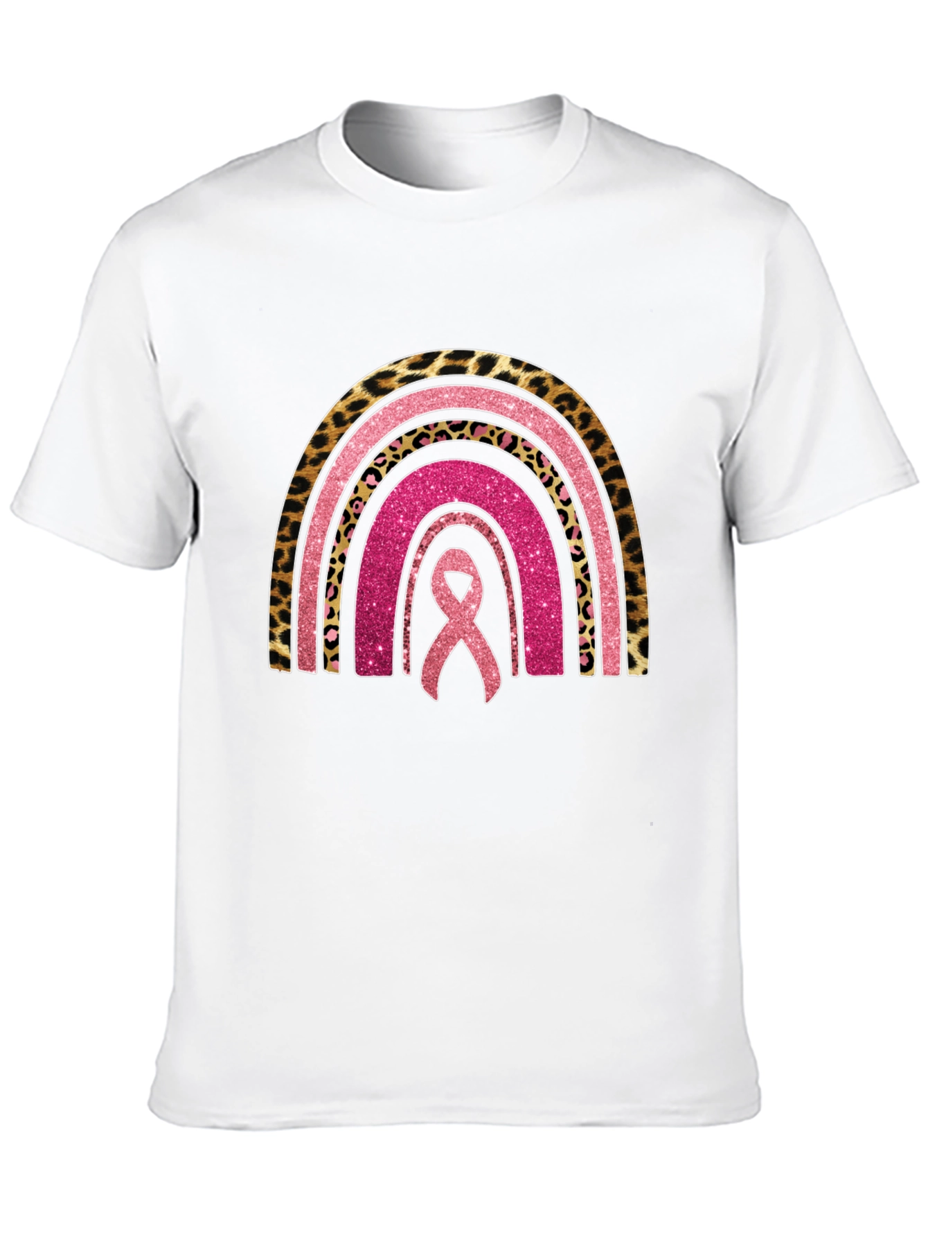 Breast Cancer Awareness Rainbow Ribbon Tee