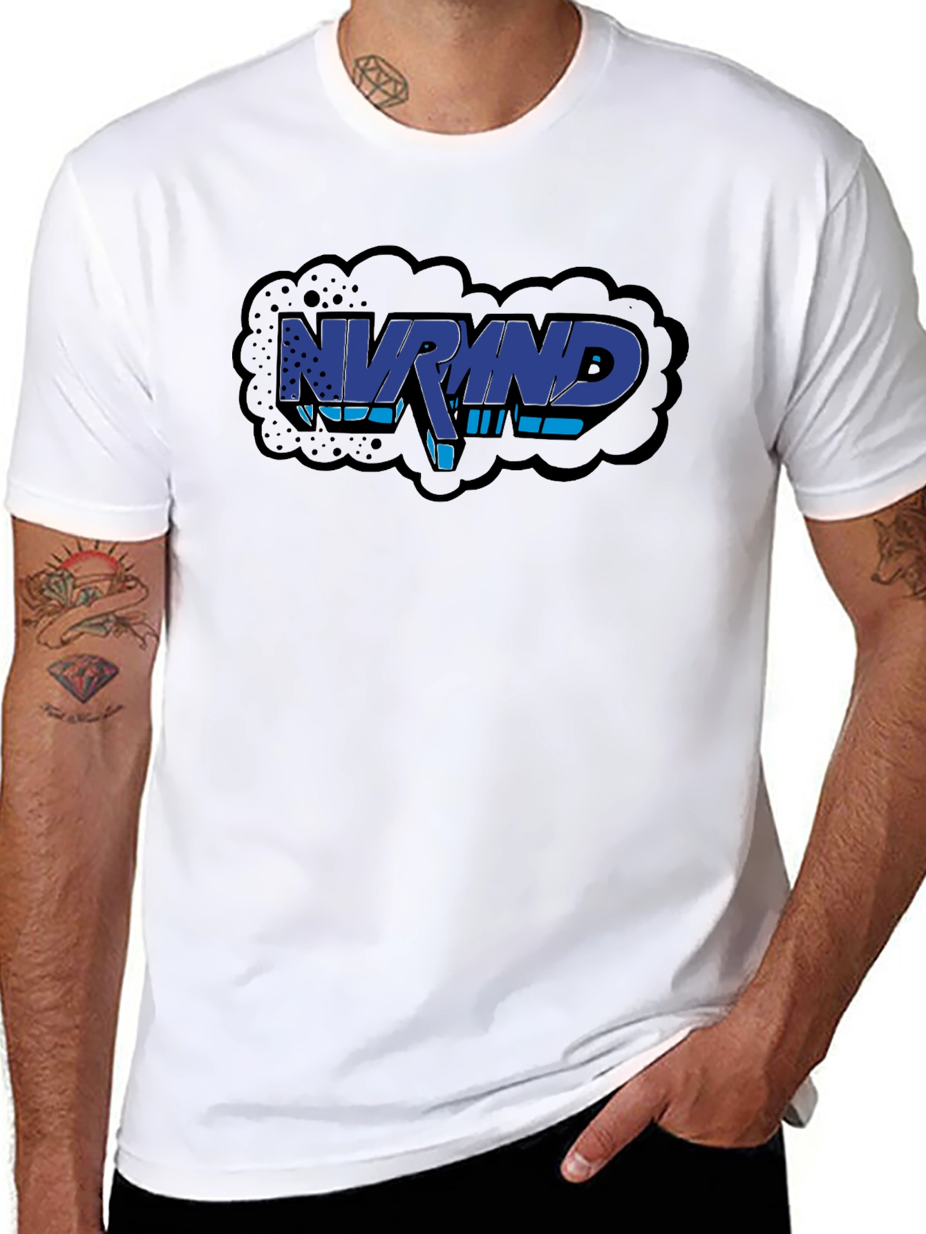 NVRMND Graphic Print T-Shirt - Black