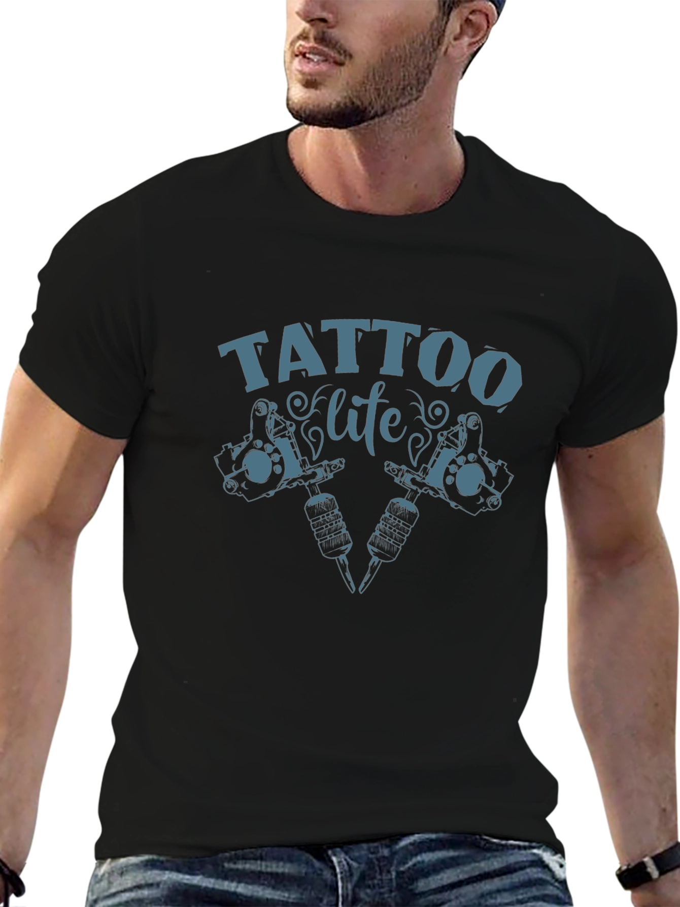 Tattoo Life Graphic Tee - Black Cotton T-Shirt
