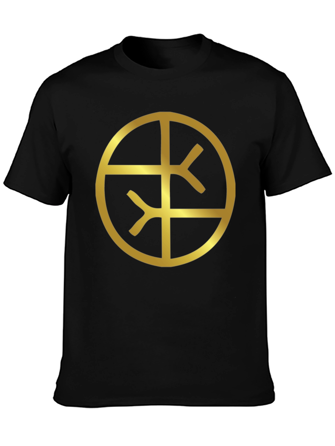 Black Tee with Gold Symbol