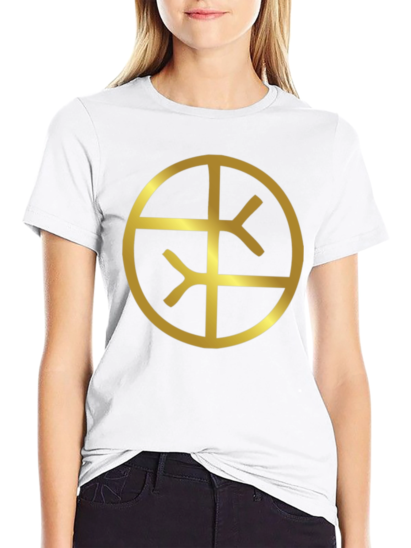 Black Tee with Gold Symbol