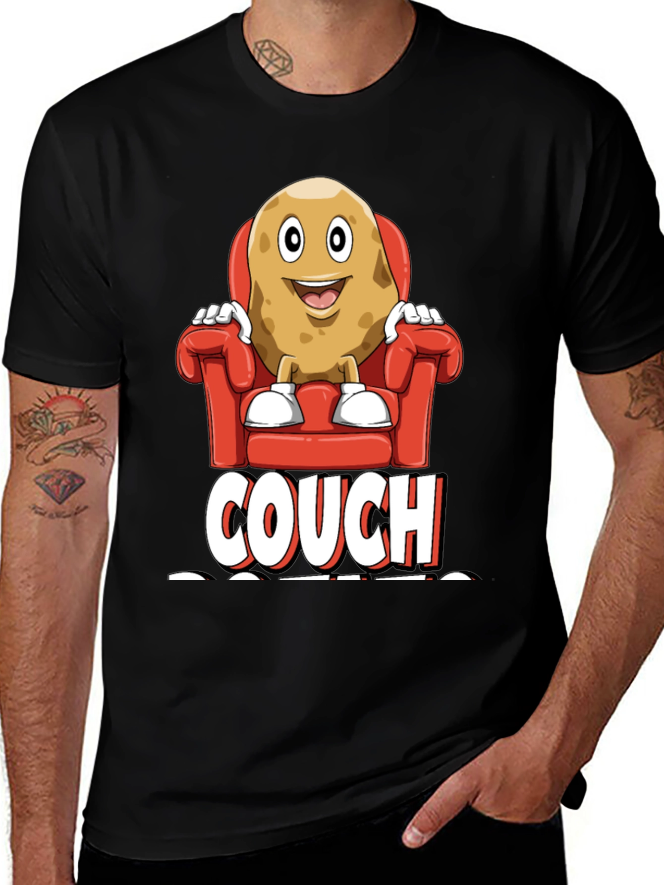 Couch Potato Graphic T-Shirt - Funny Relaxed Fit Tee