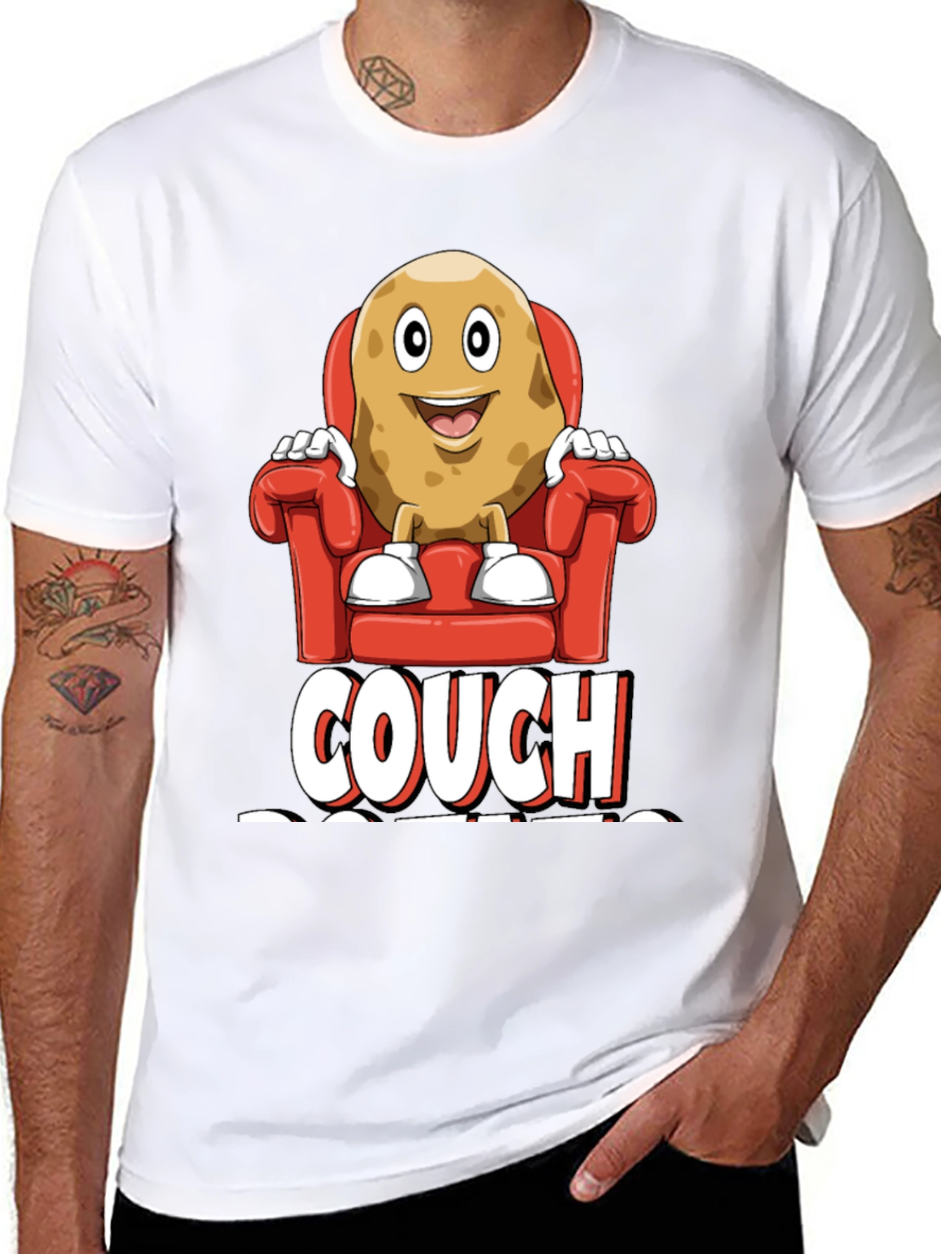 Couch Potato Graphic T-Shirt - Funny Relaxed Fit Tee