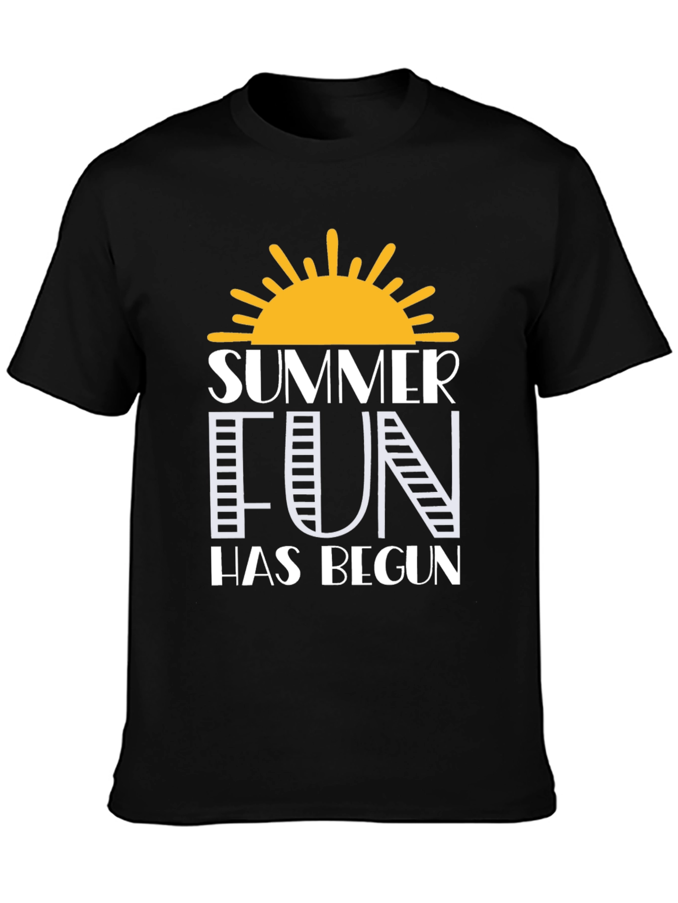 Summer Fun Graphic Tee - Black Cotton T-Shirt