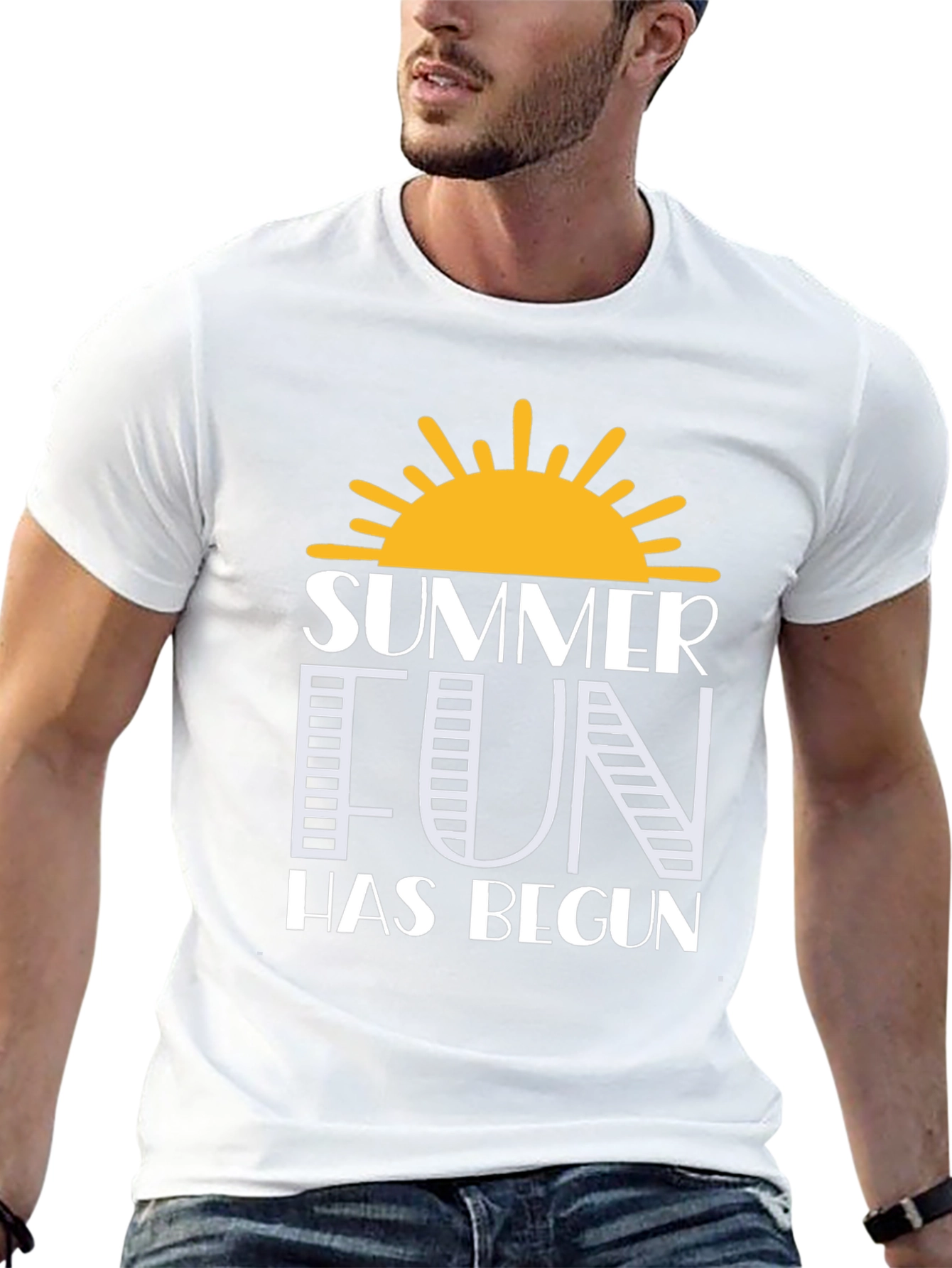 Summer Fun Graphic Tee - Black Cotton T-Shirt