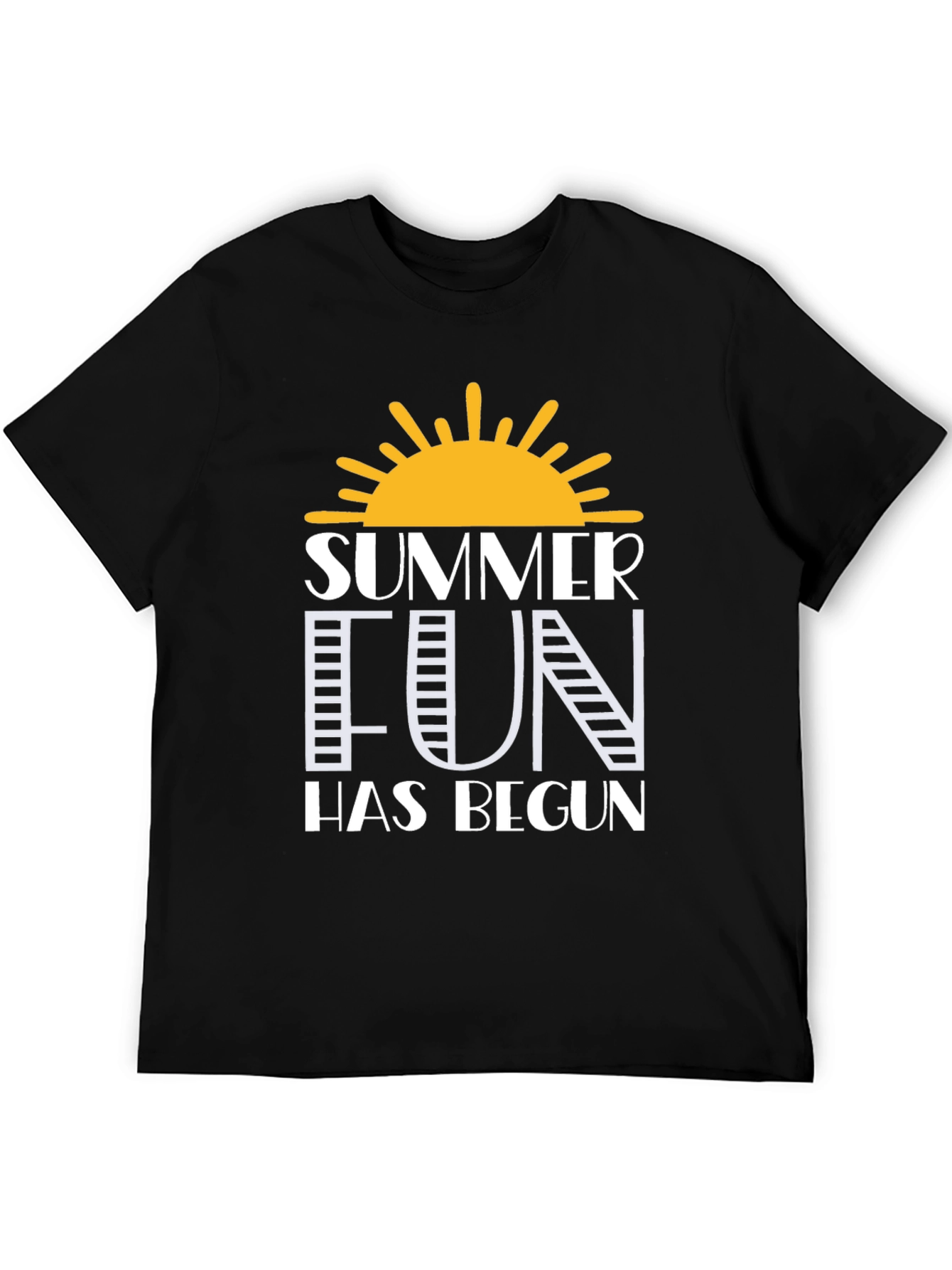 Summer Fun Graphic Tee - Black Cotton T-Shirt
