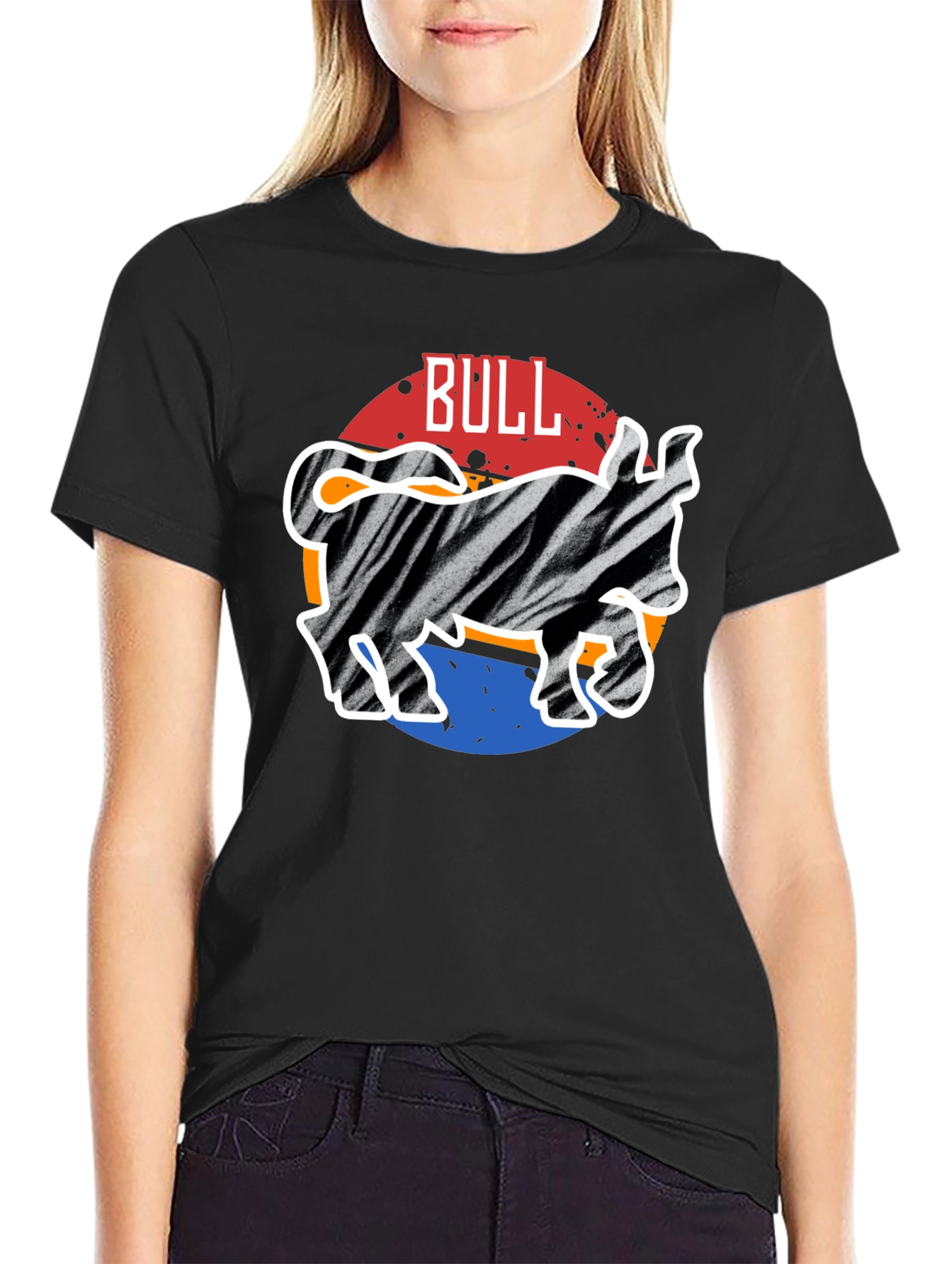 Zebra Bull Graphic Tee - Mens Casual Black T-Shirt