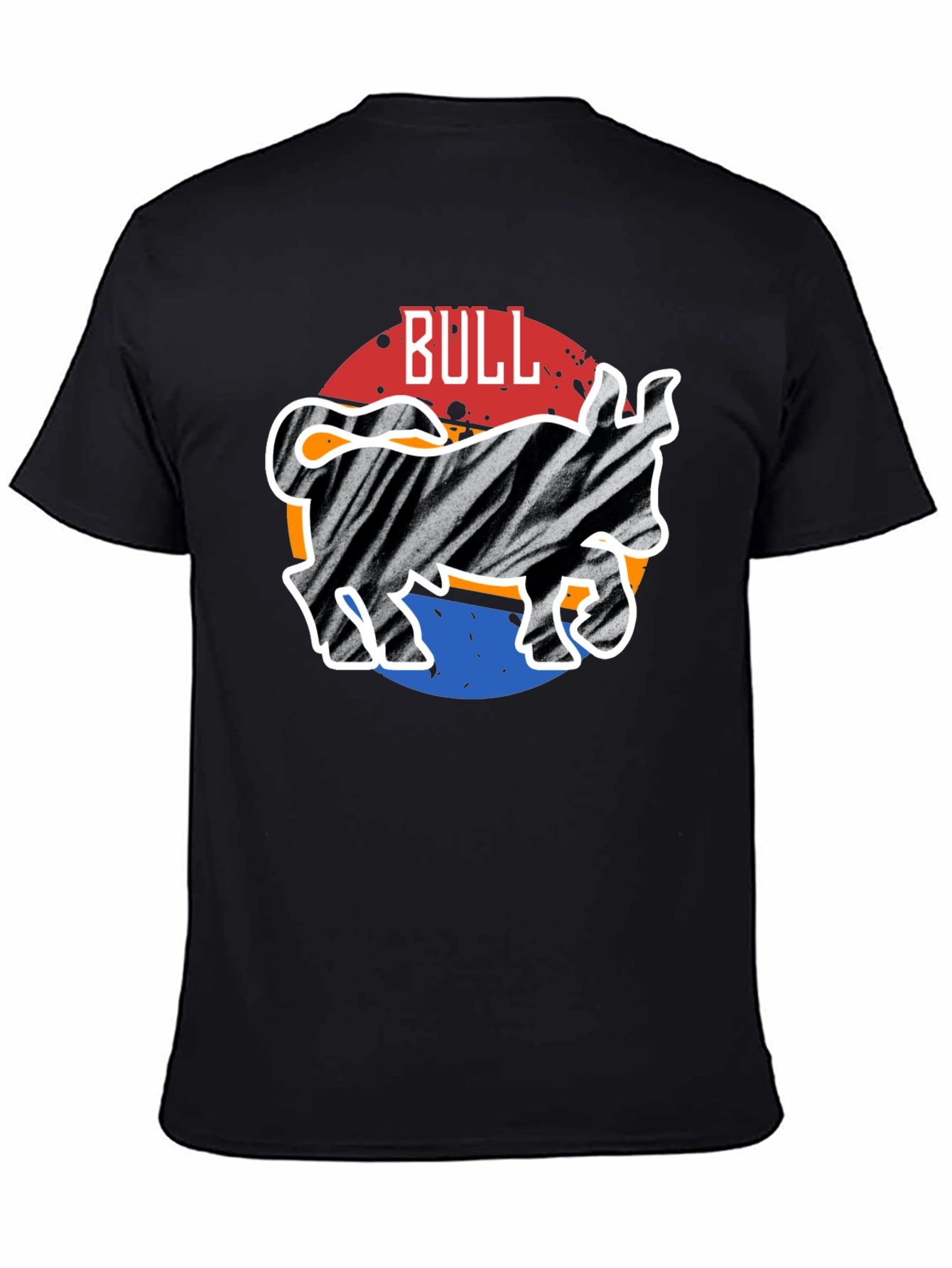 Zebra Bull Graphic Tee - Mens Casual Black T-Shirt
