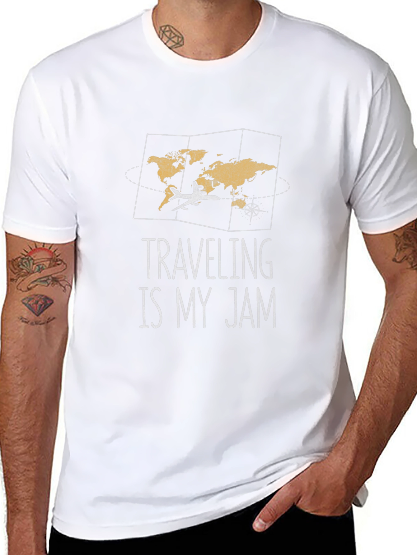 Traveling is my Jam Graphic T-Shirt - Black