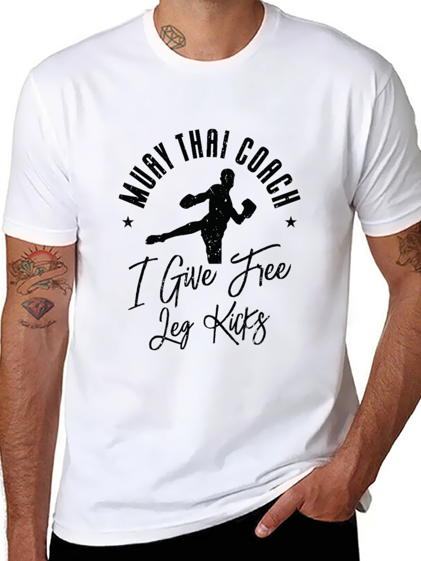 Muay Thai Coach Free Leg Kicks Graphic T-Shirt
