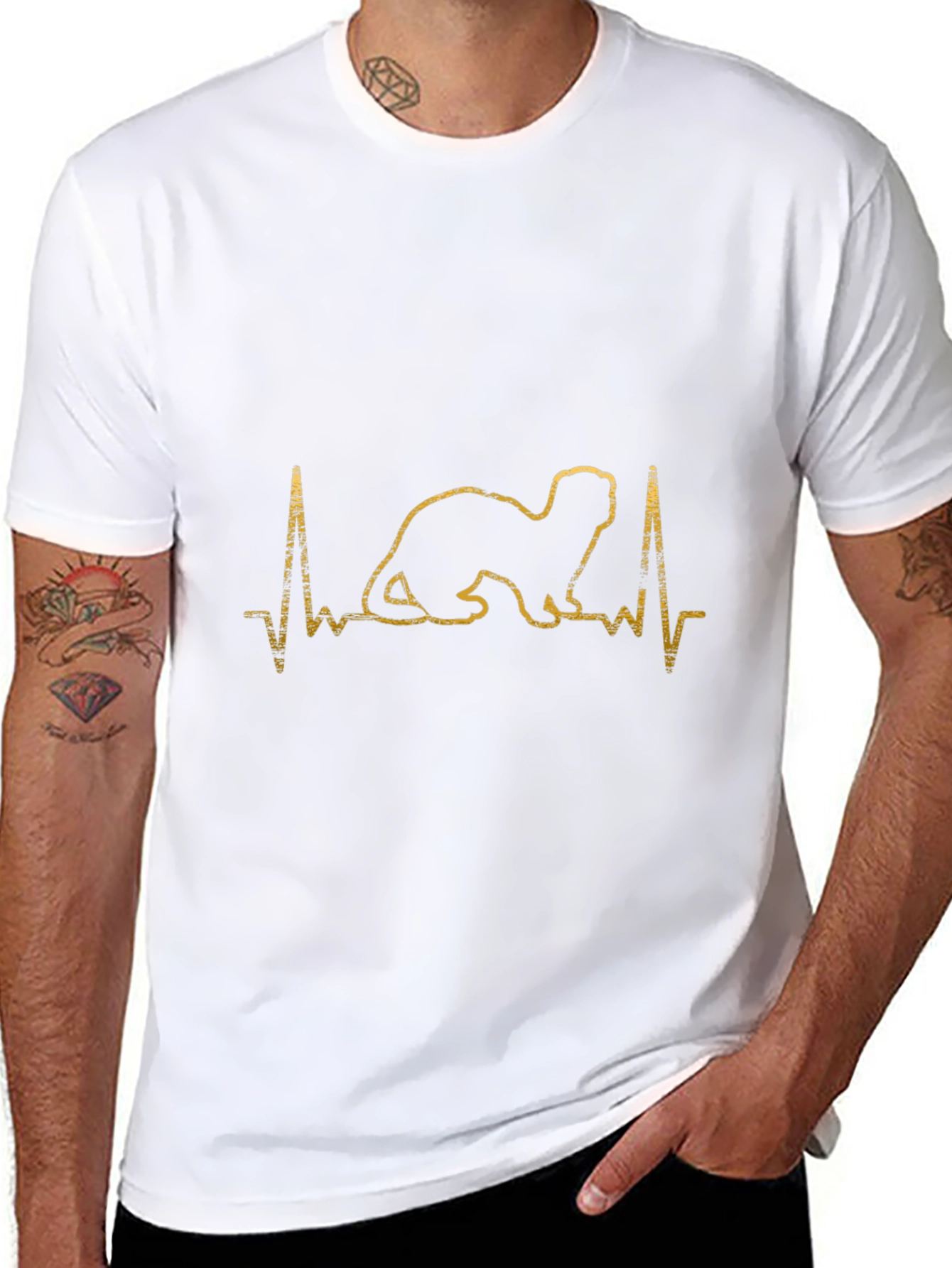 Ferret Heartbeat T-Shirt - Pet Lover Tee